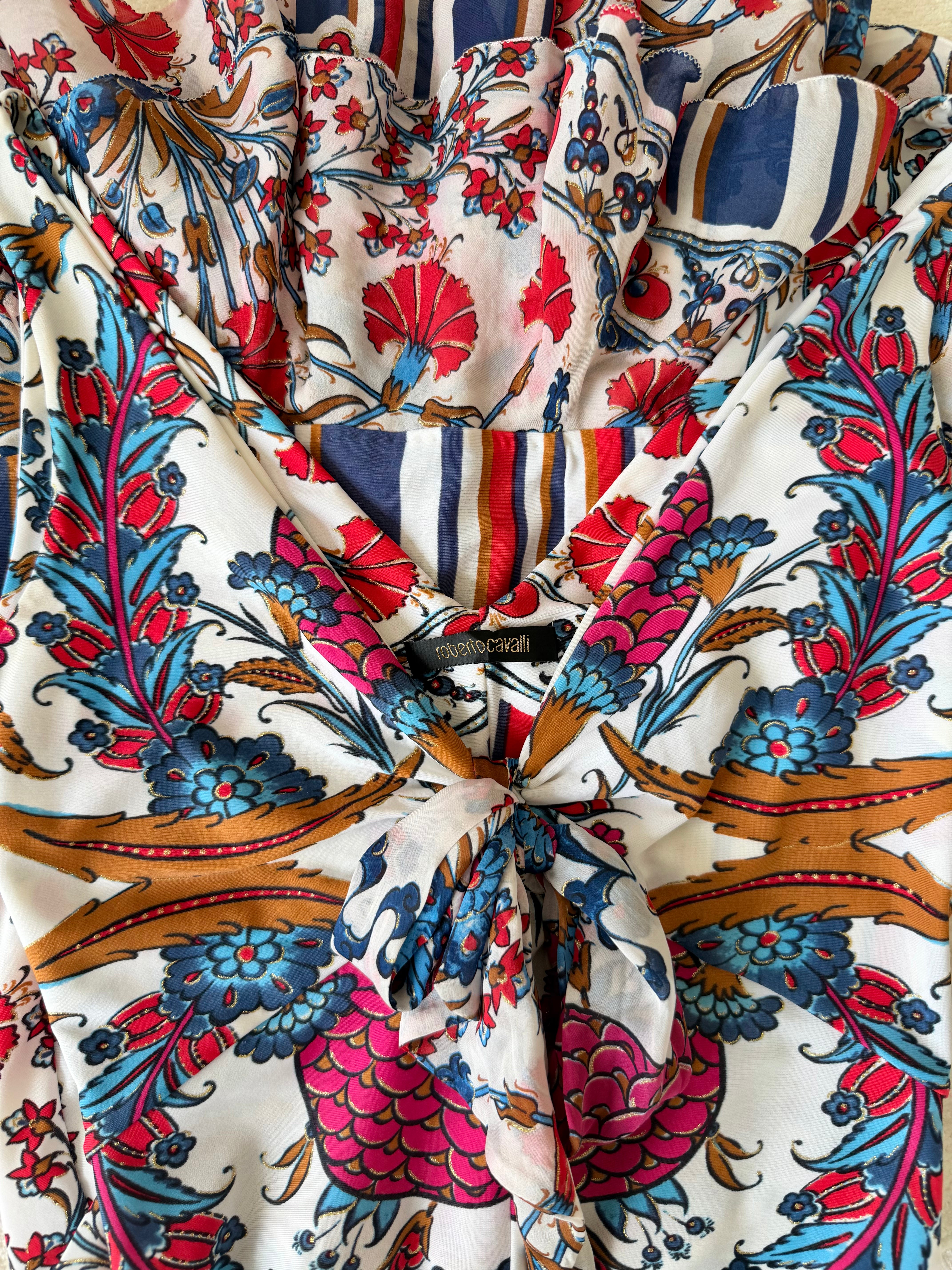 S/S 2006 Floral Print Ruffle Midi Dress