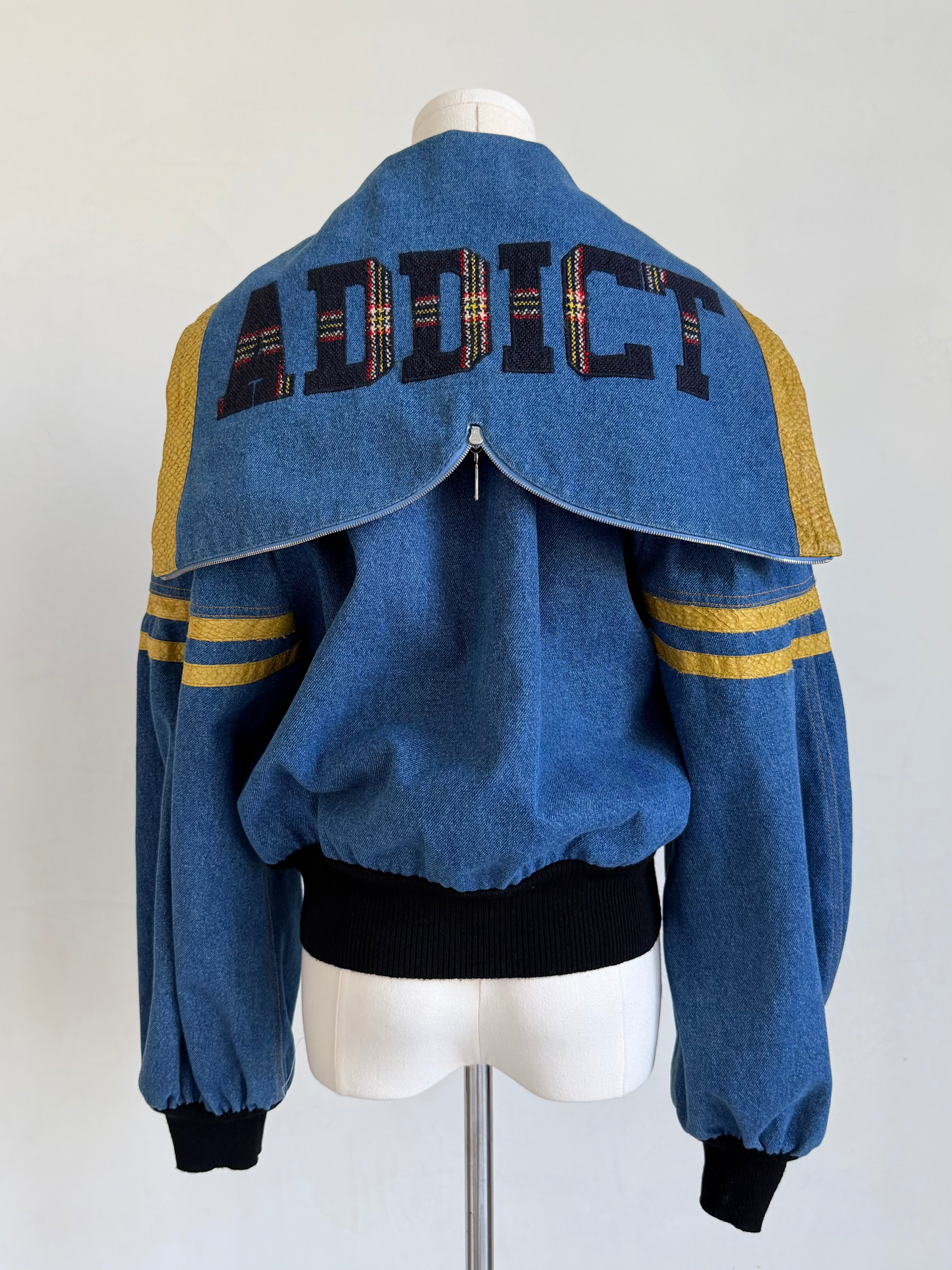 S/S 2003 “Addict” Denim Bomber Jacket