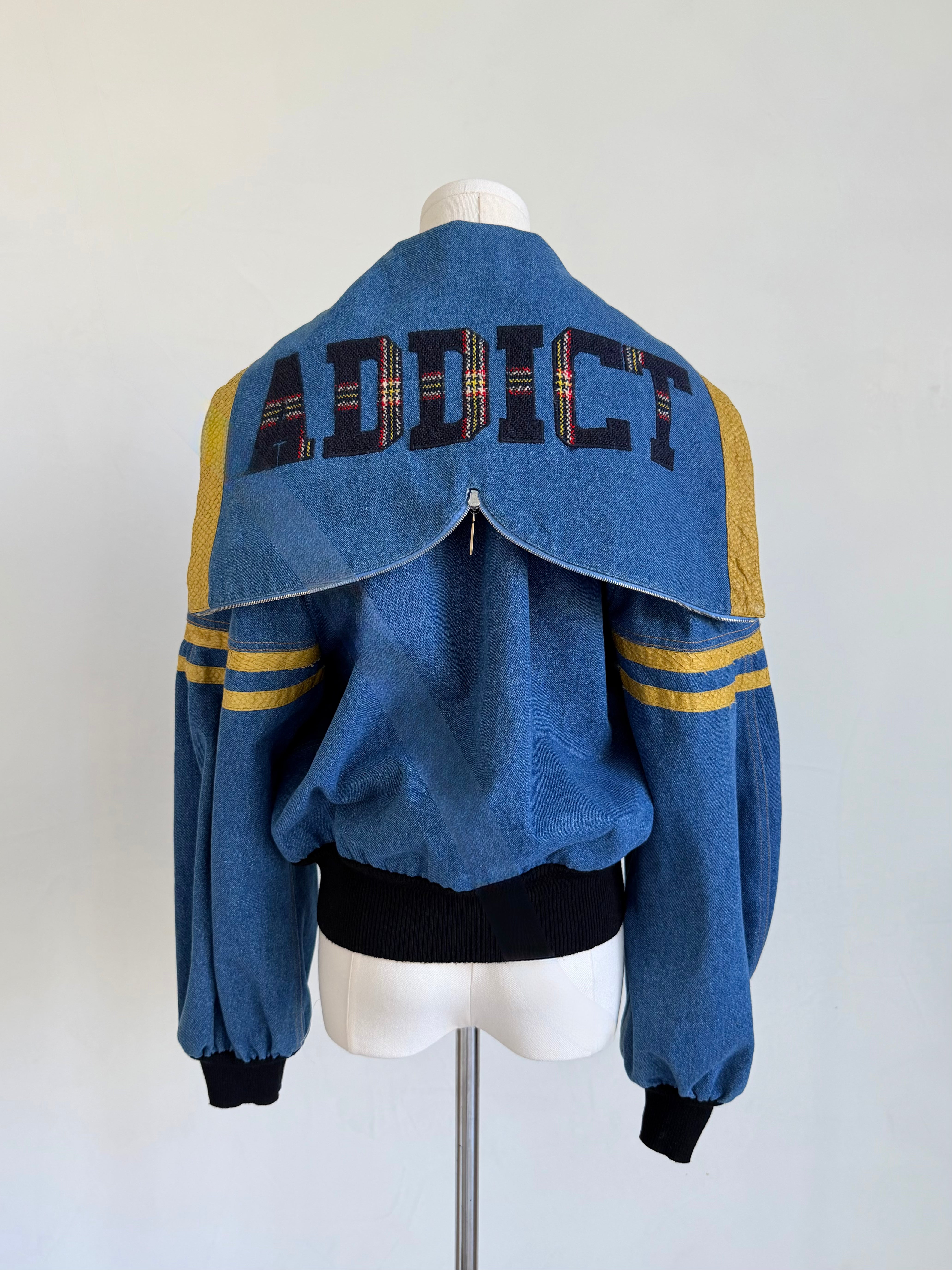 S/S 2003 “Addict” Denim Bomber Jacket