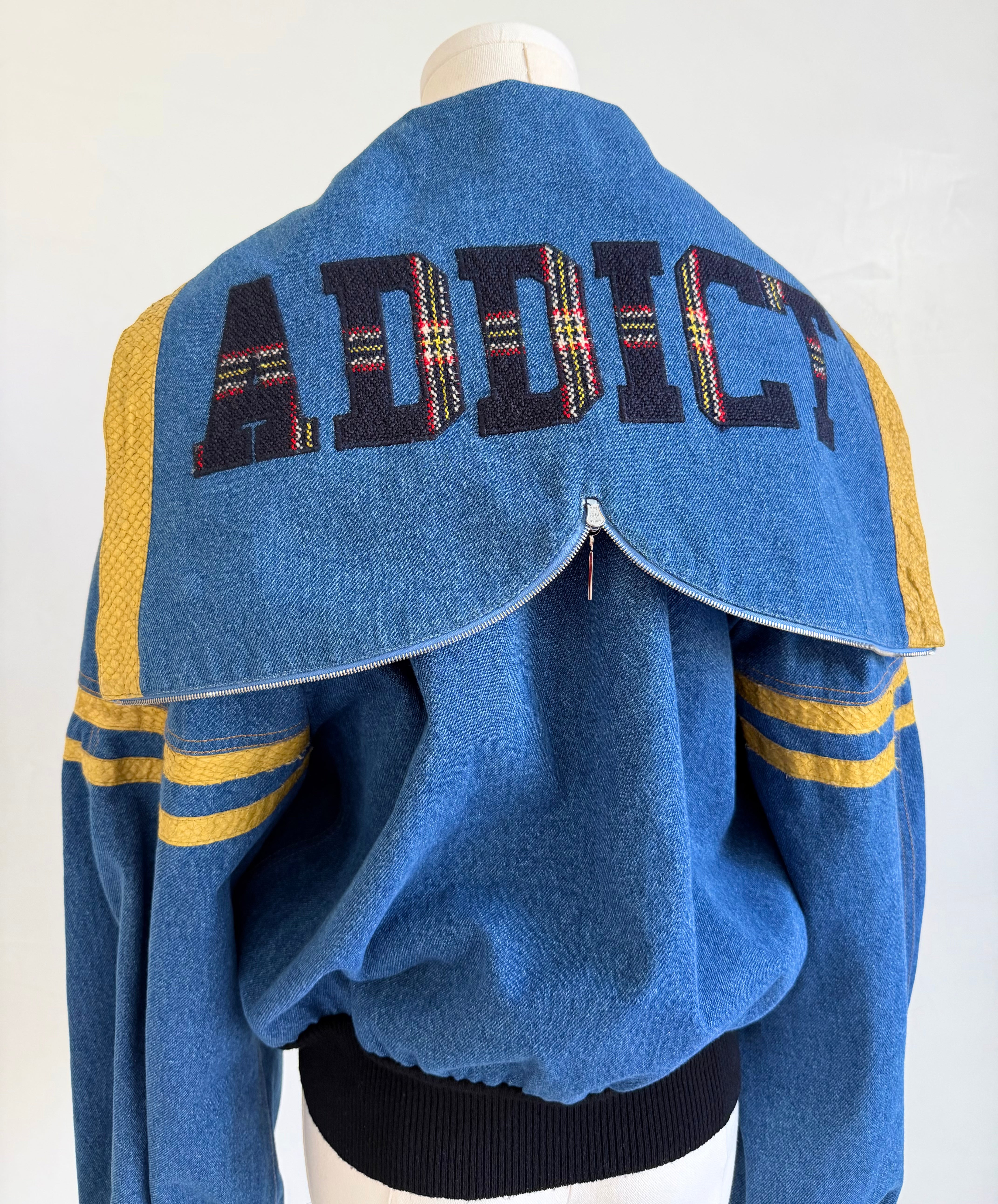 S/S 2003 “Addict” Denim Bomber Jacket