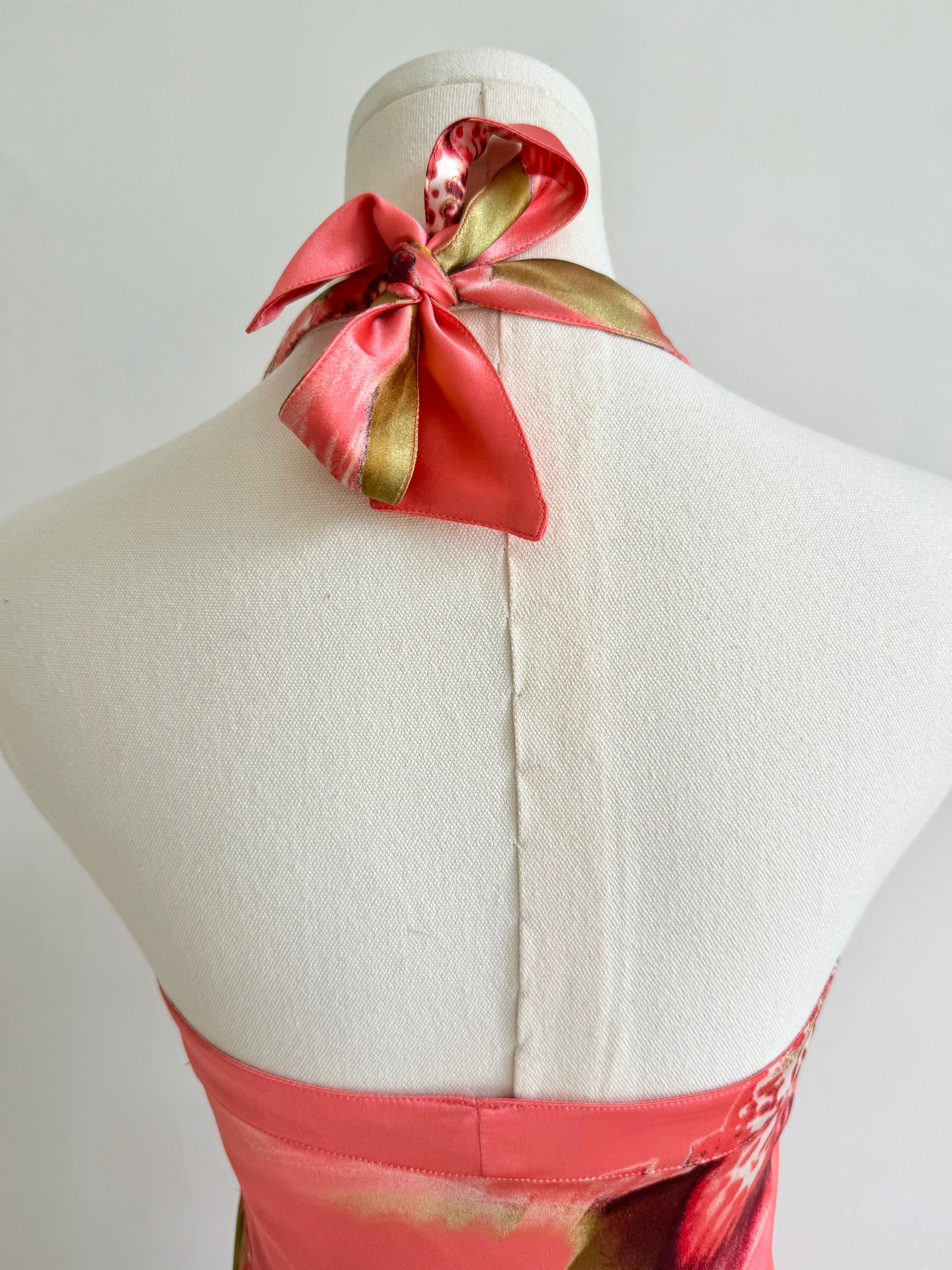 S/S 2005 Pink Floral Silk Ruffle Dress