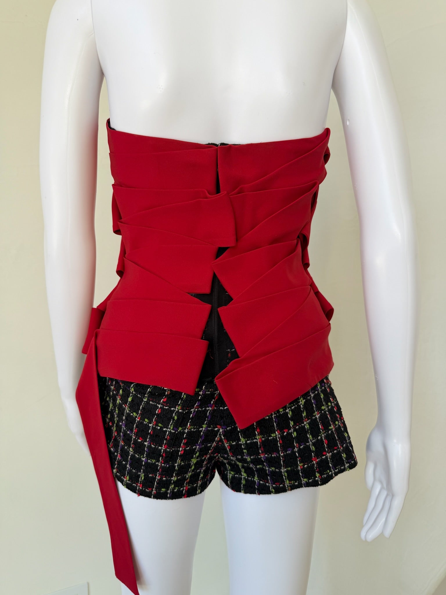 F/W 2024 Red Silk Strapless Tunic