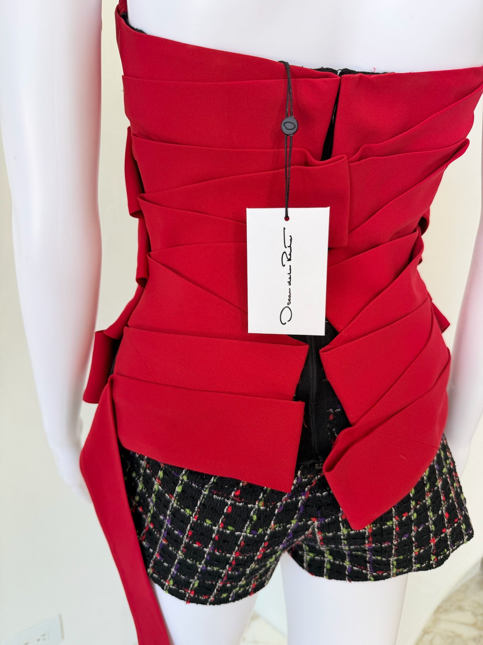 F/W 2024 Red Silk Strapless Tunic