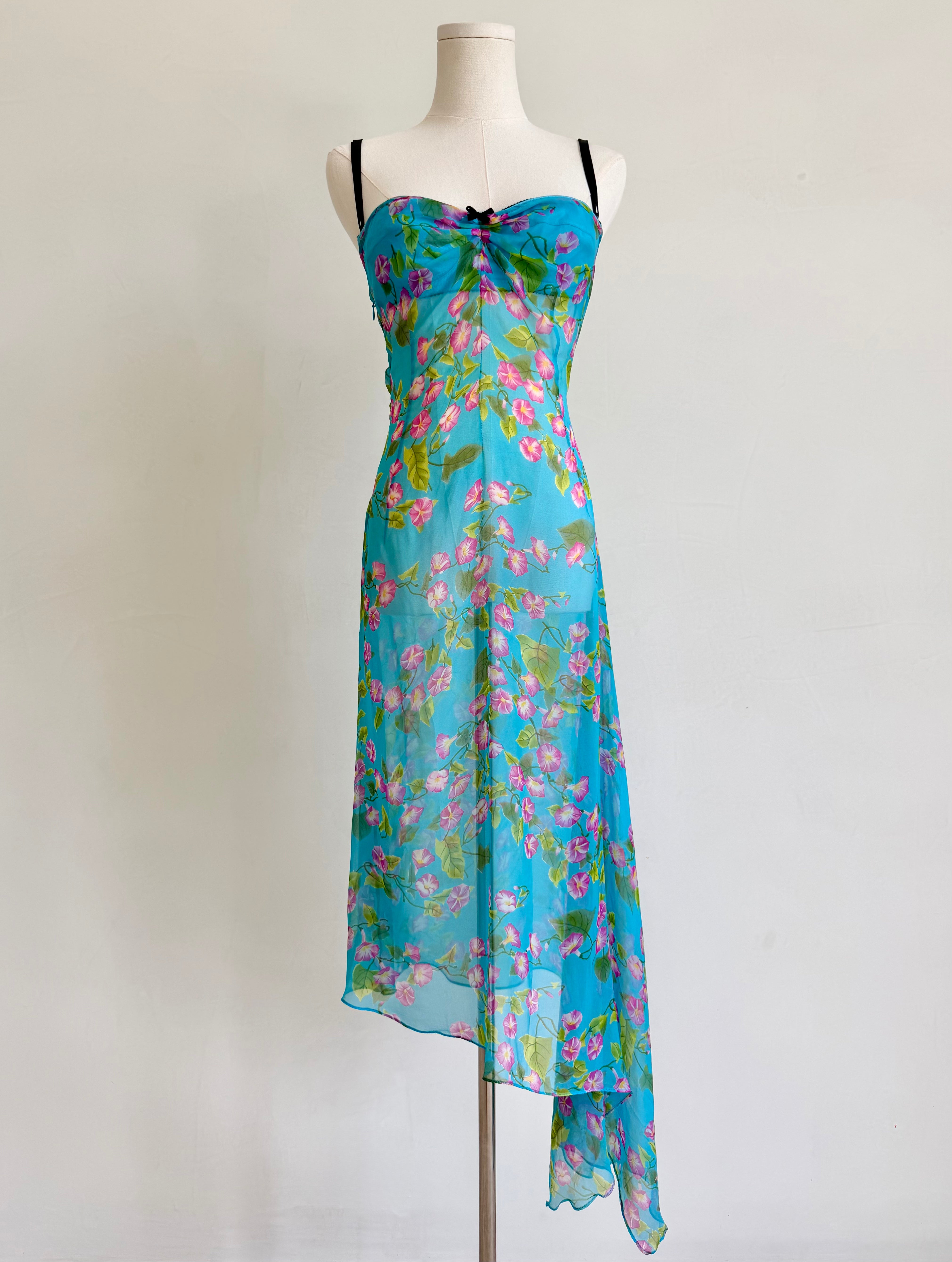 F/W 2000 Sheer Blue Floral Dress
