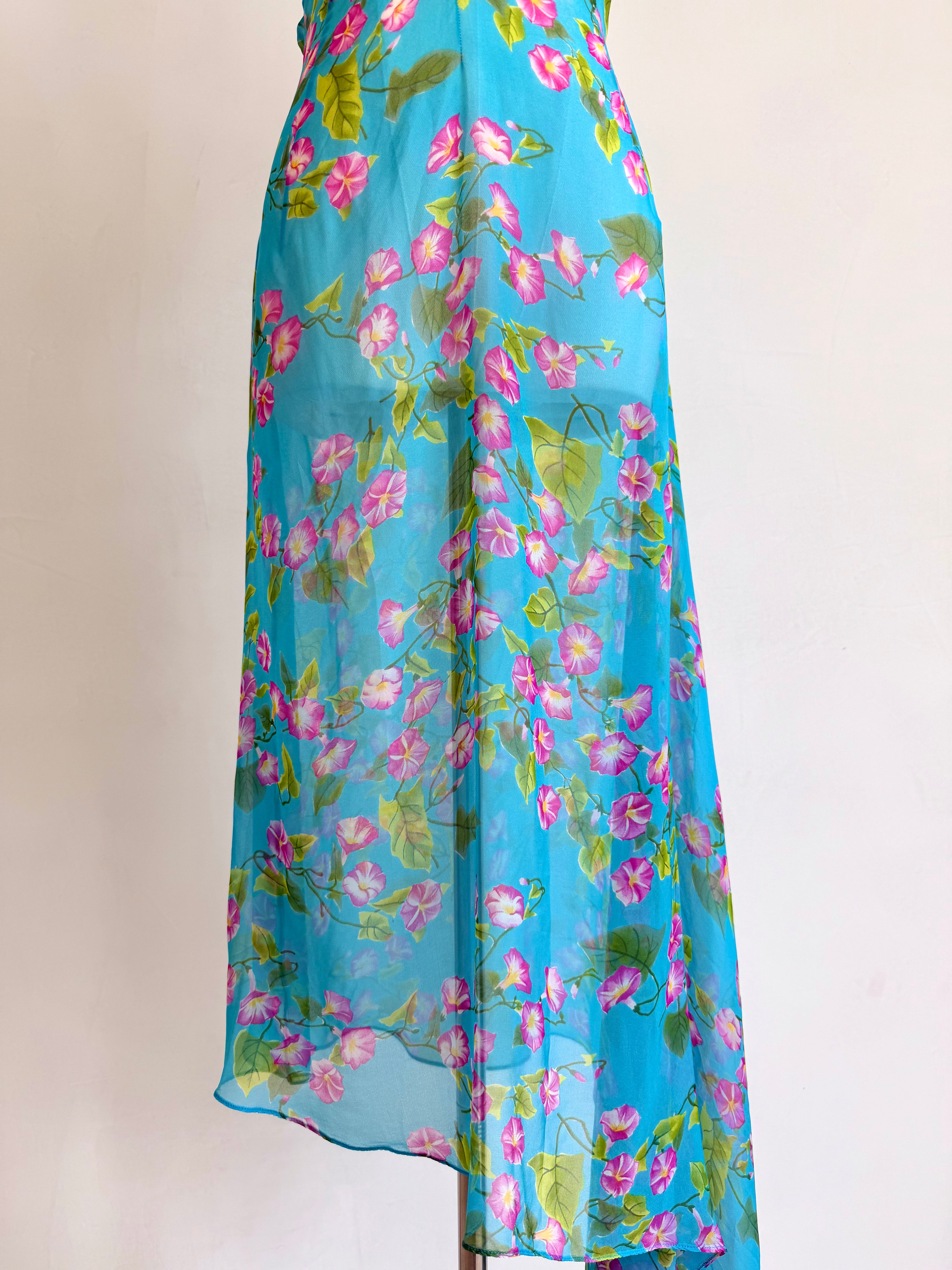 F/W 2000 Sheer Blue Floral Dress