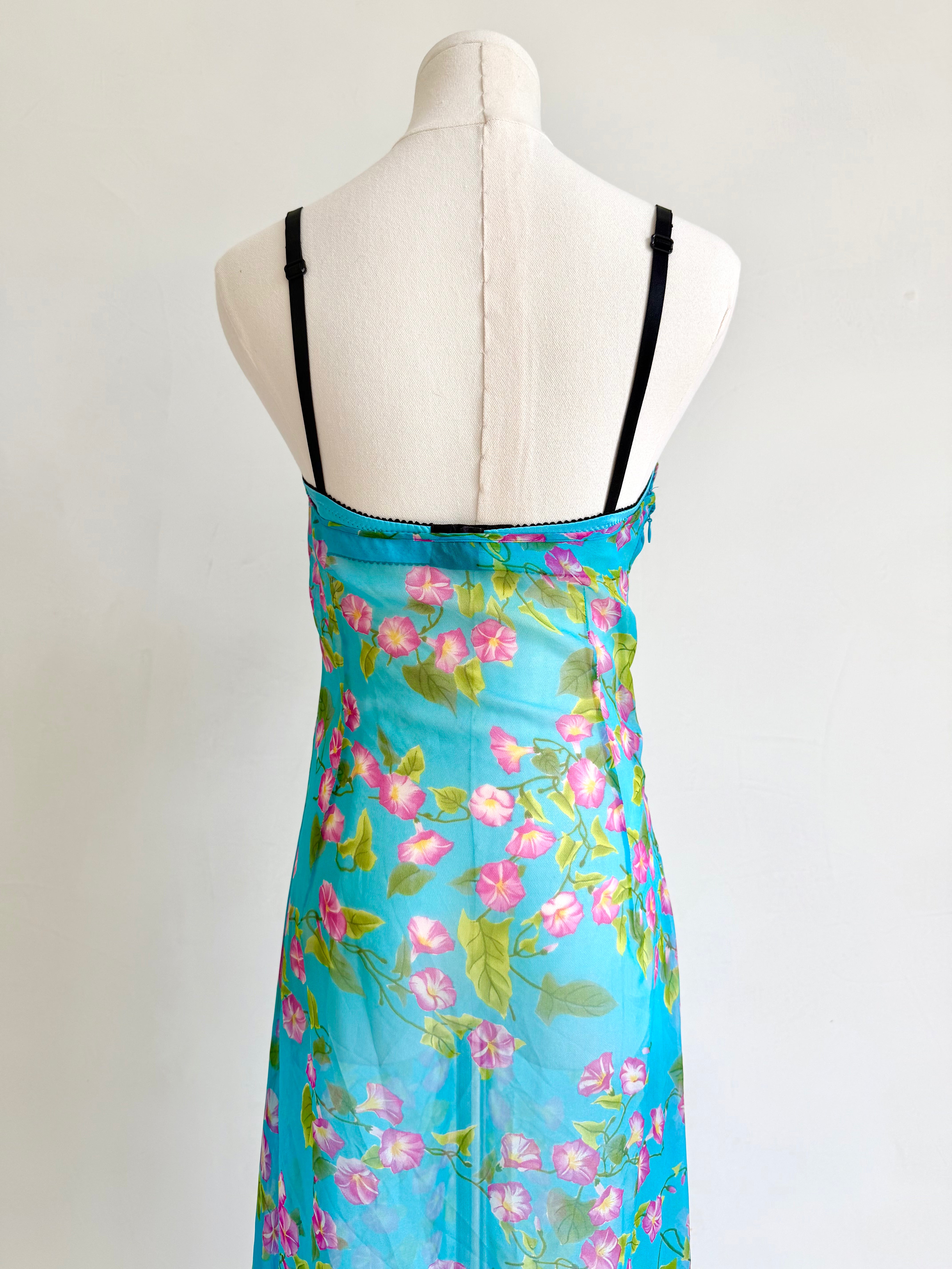 F/W 2000 Sheer Blue Floral Dress