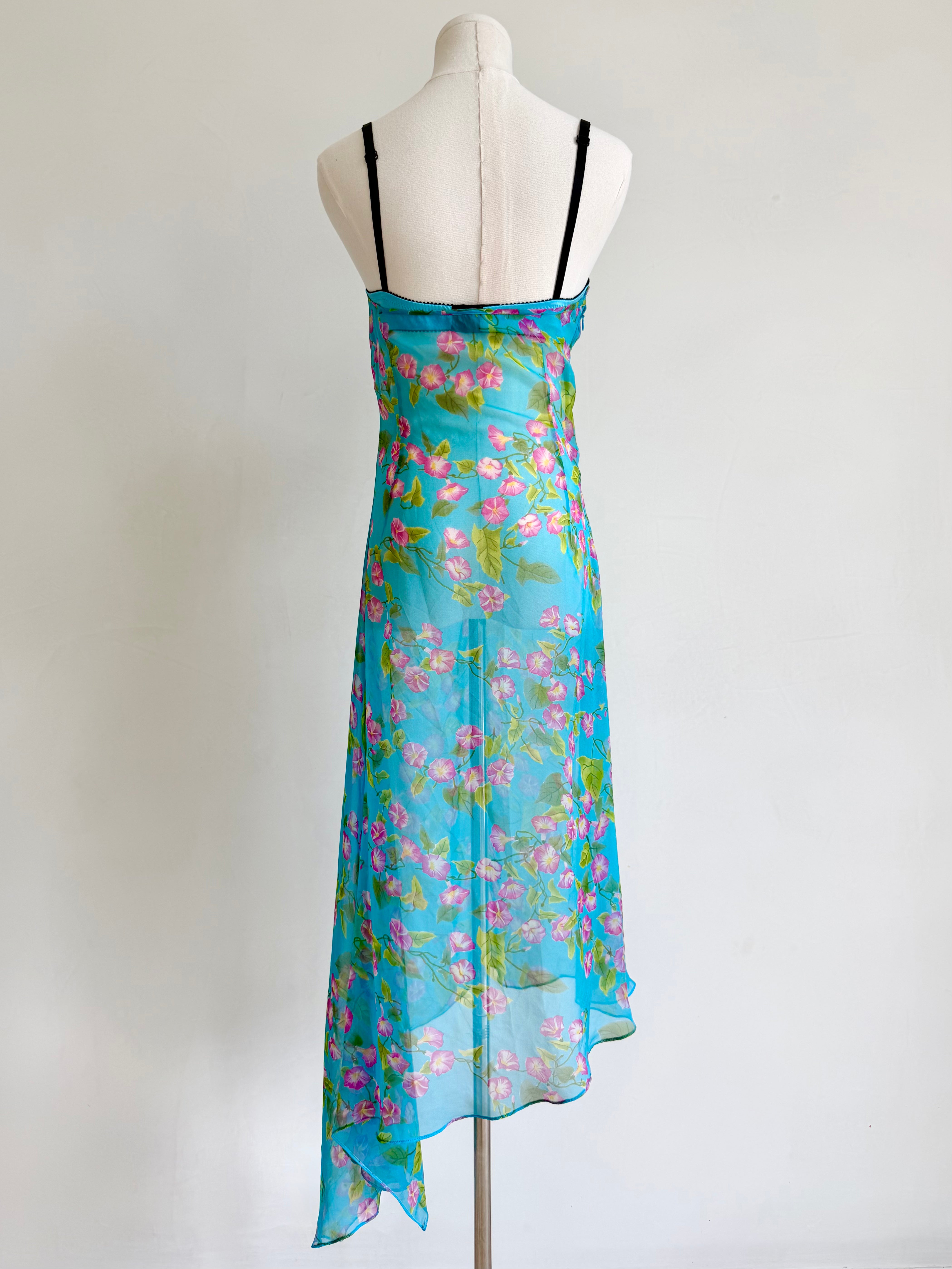 F/W 2000 Sheer Blue Floral Dress