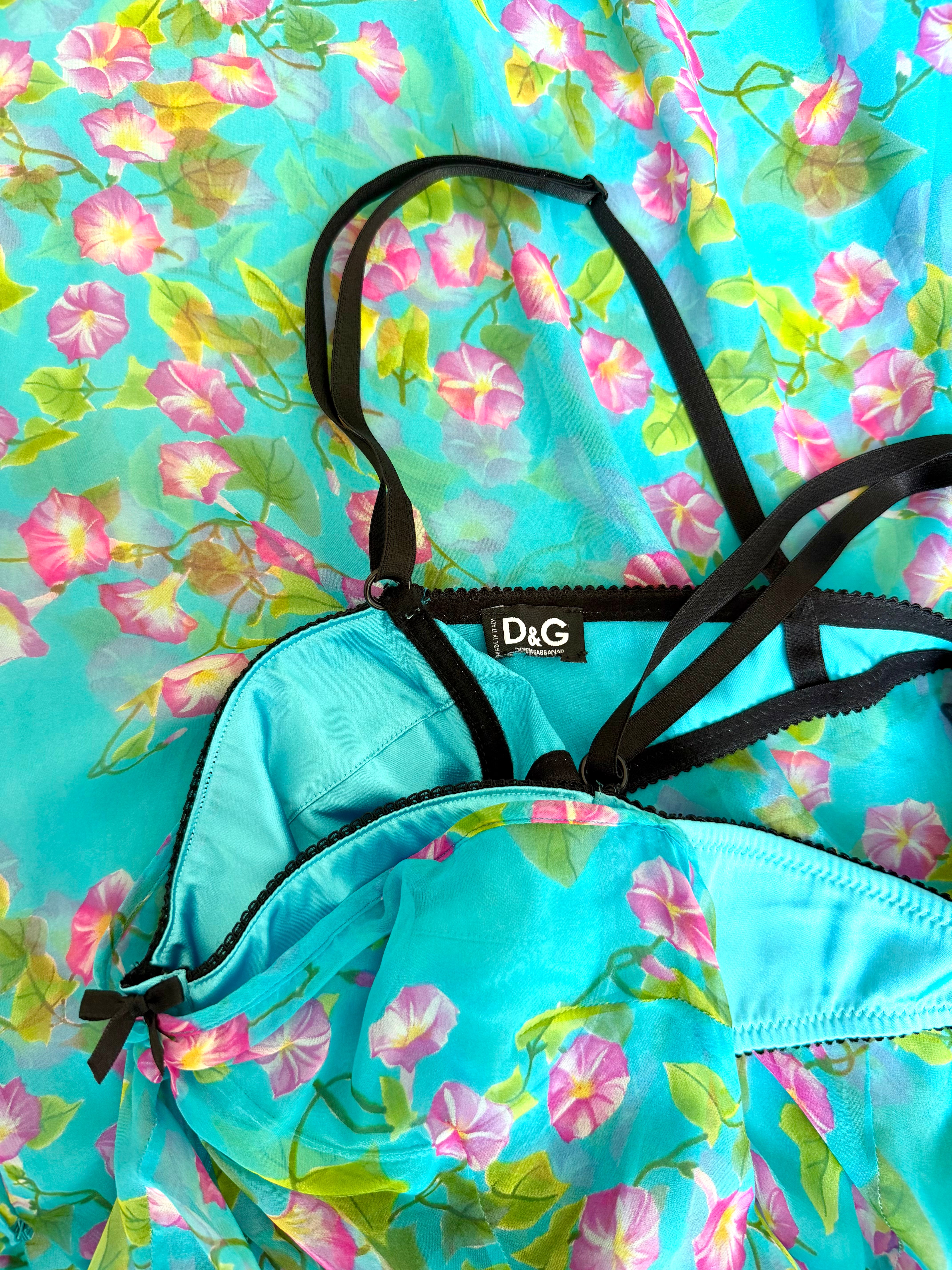 F/W 2000 Sheer Blue Floral Dress