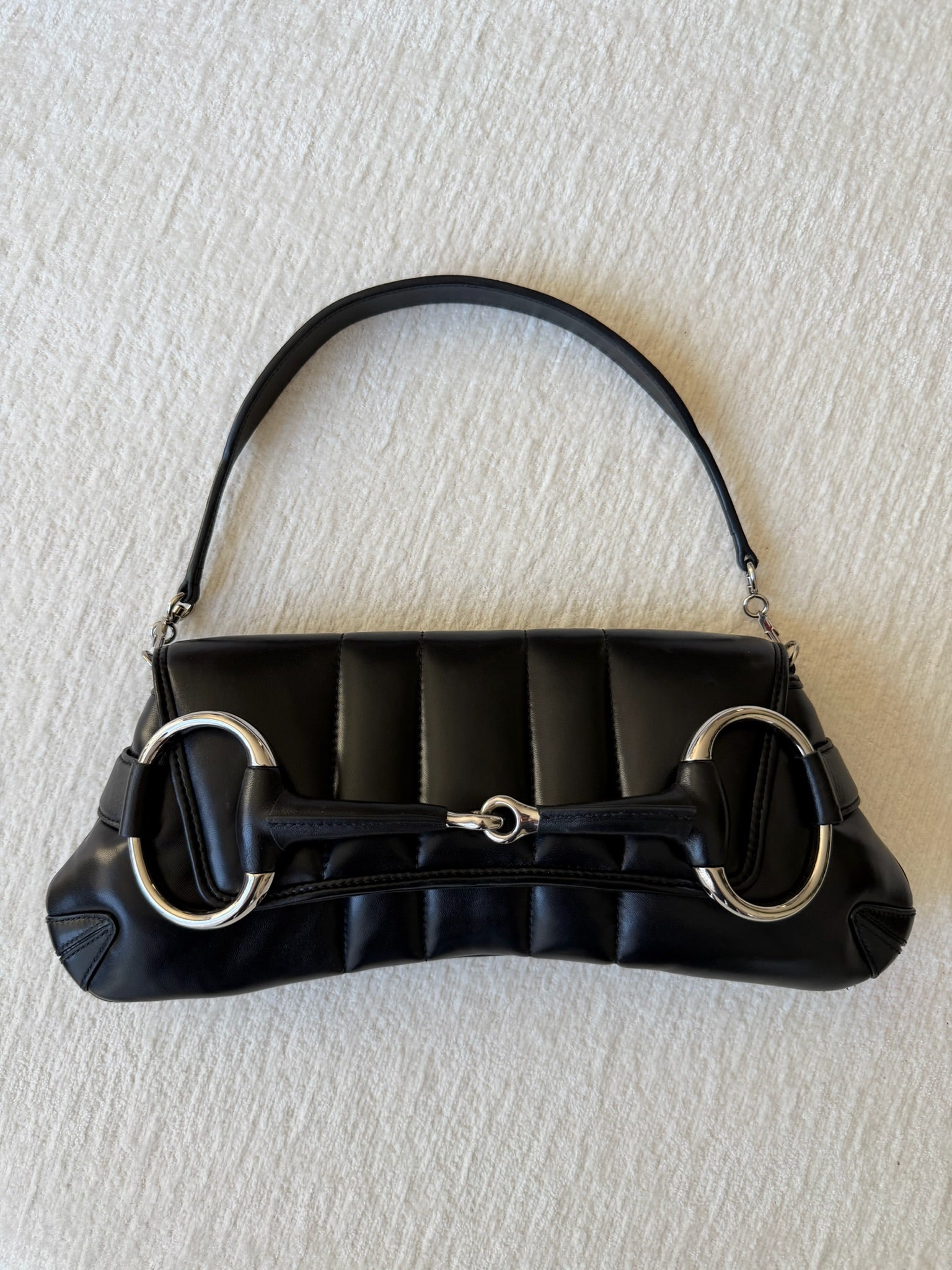 Black Horsebit Leather Bag
