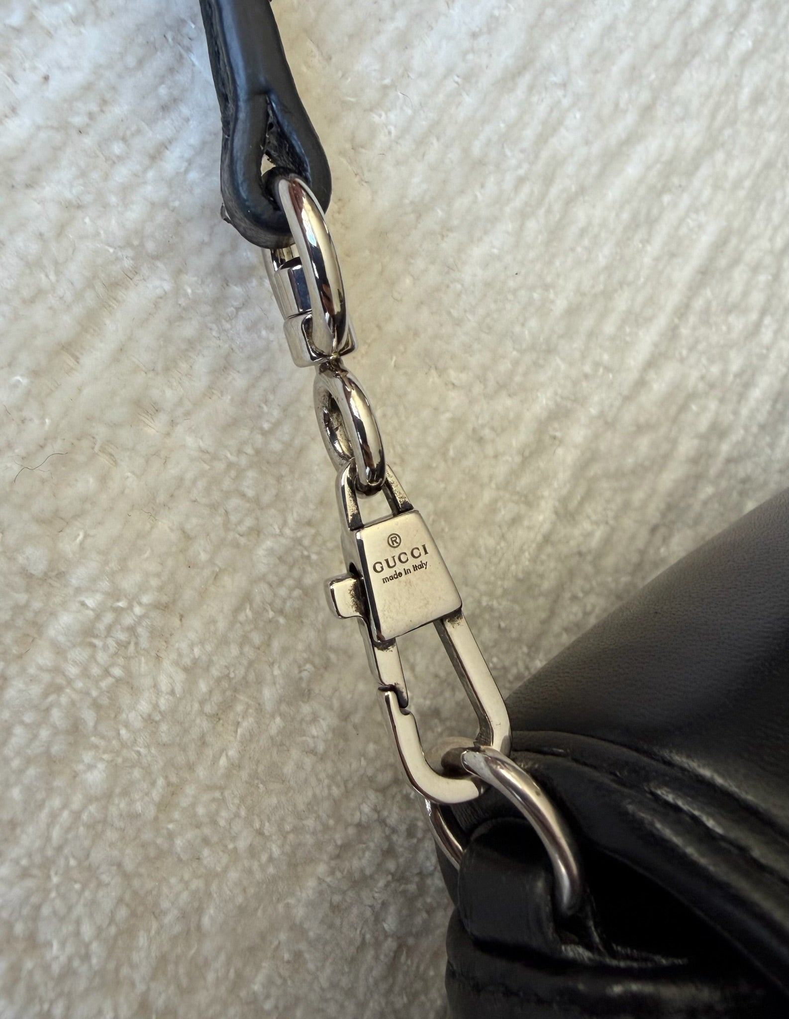 Black Horsebit Leather Bag