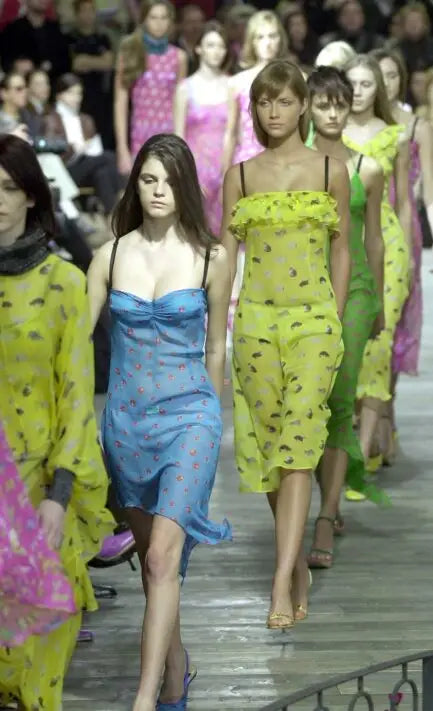 F/W 2000 Sheer Blue Floral Dress