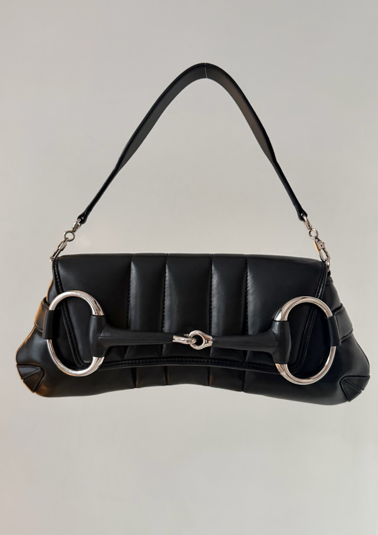 Black Horsebit Leather Bag