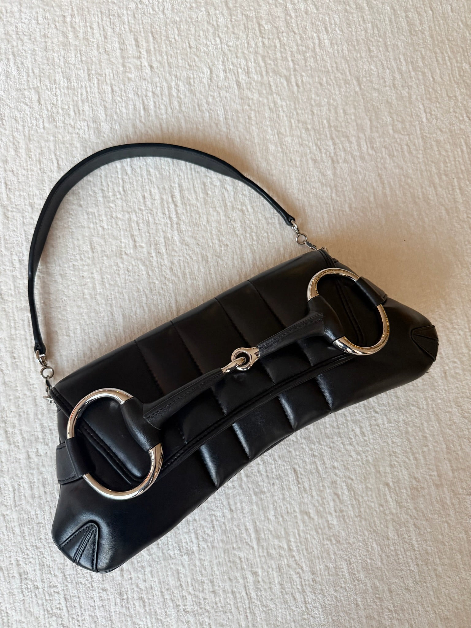 Black Horsebit Leather Bag
