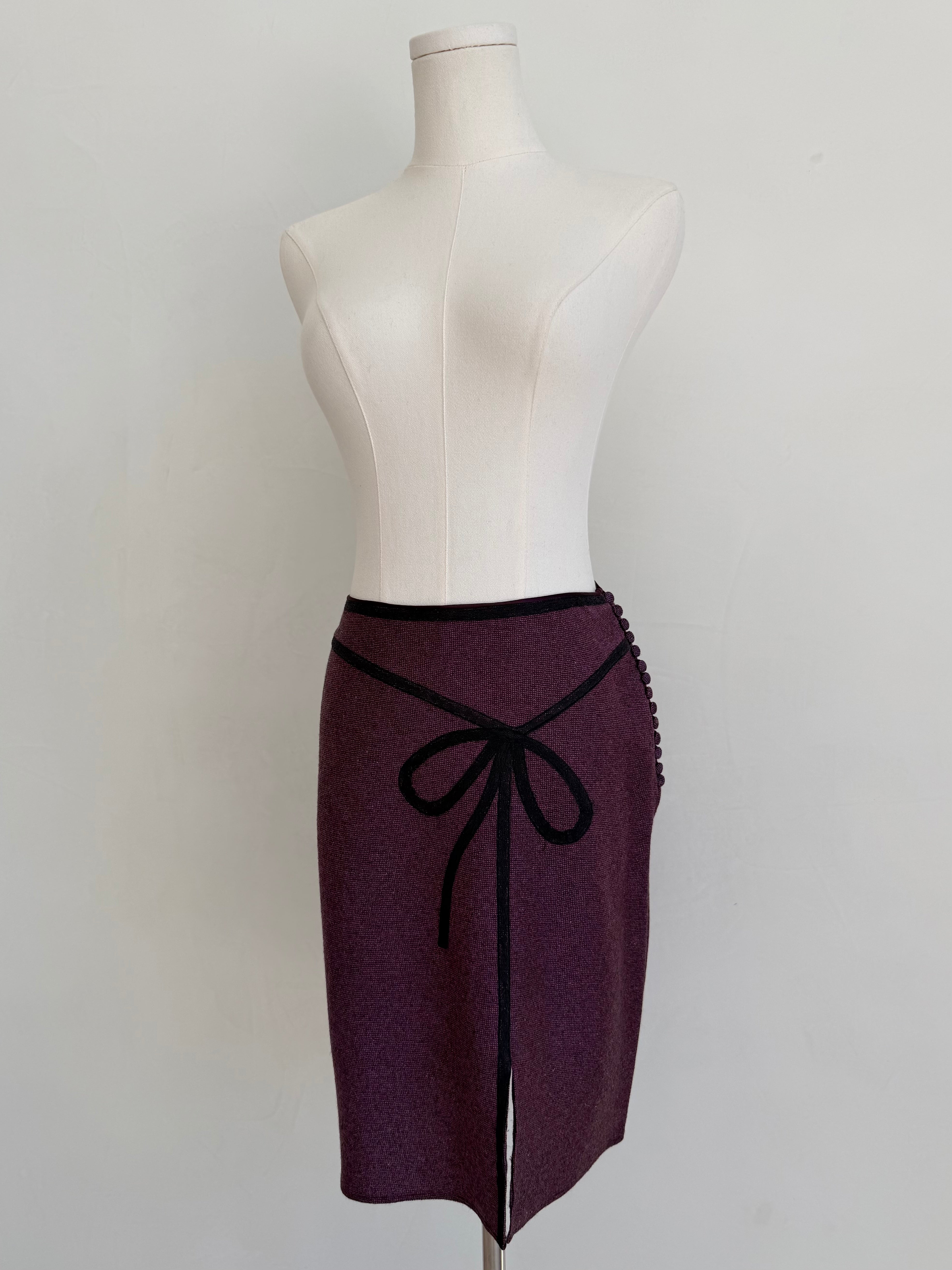 F/W 1994 Plum Wool Tailored Blazer & Skirt Set