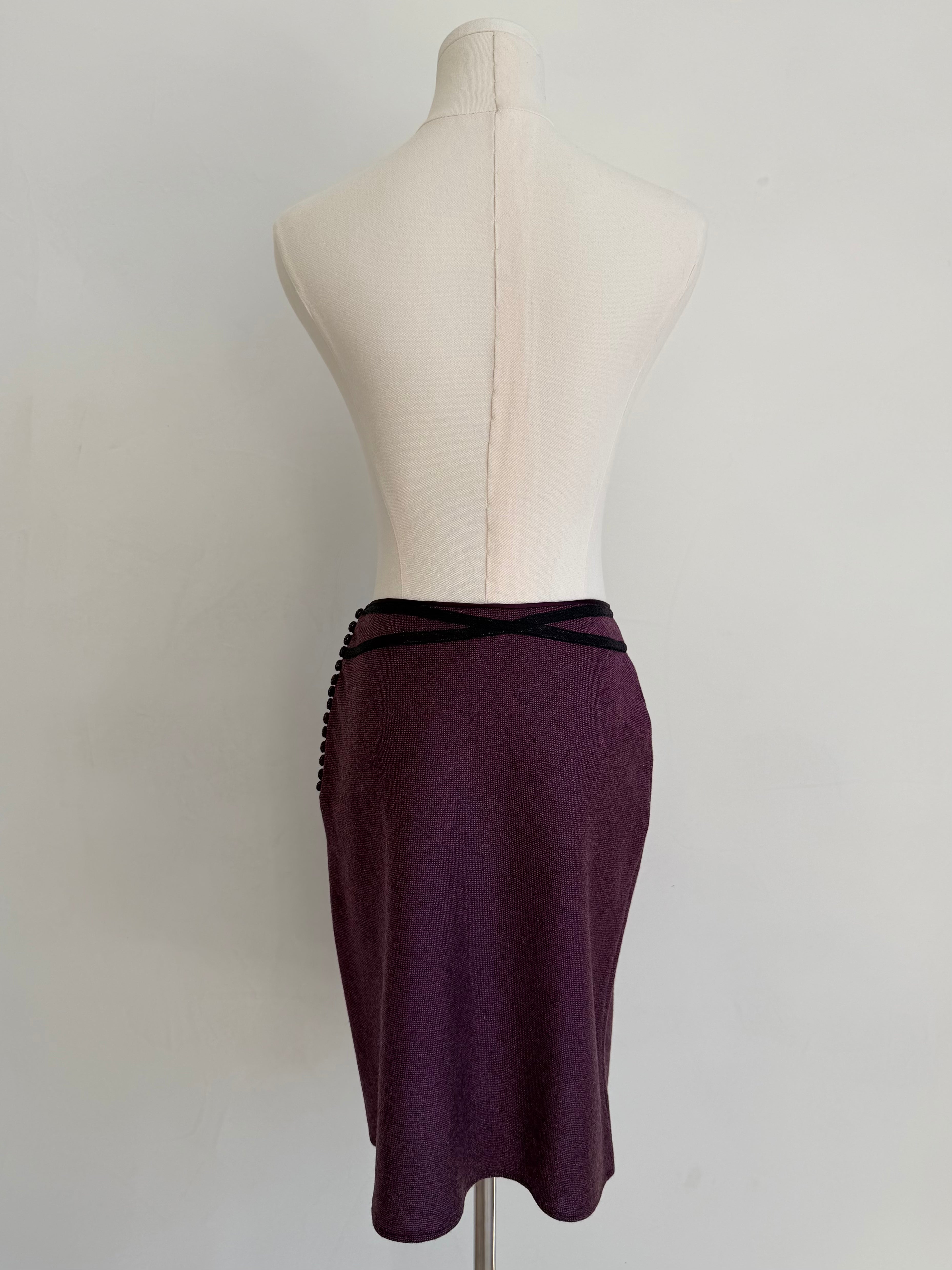 F/W 1994 Plum Wool Tailored Blazer & Skirt Set