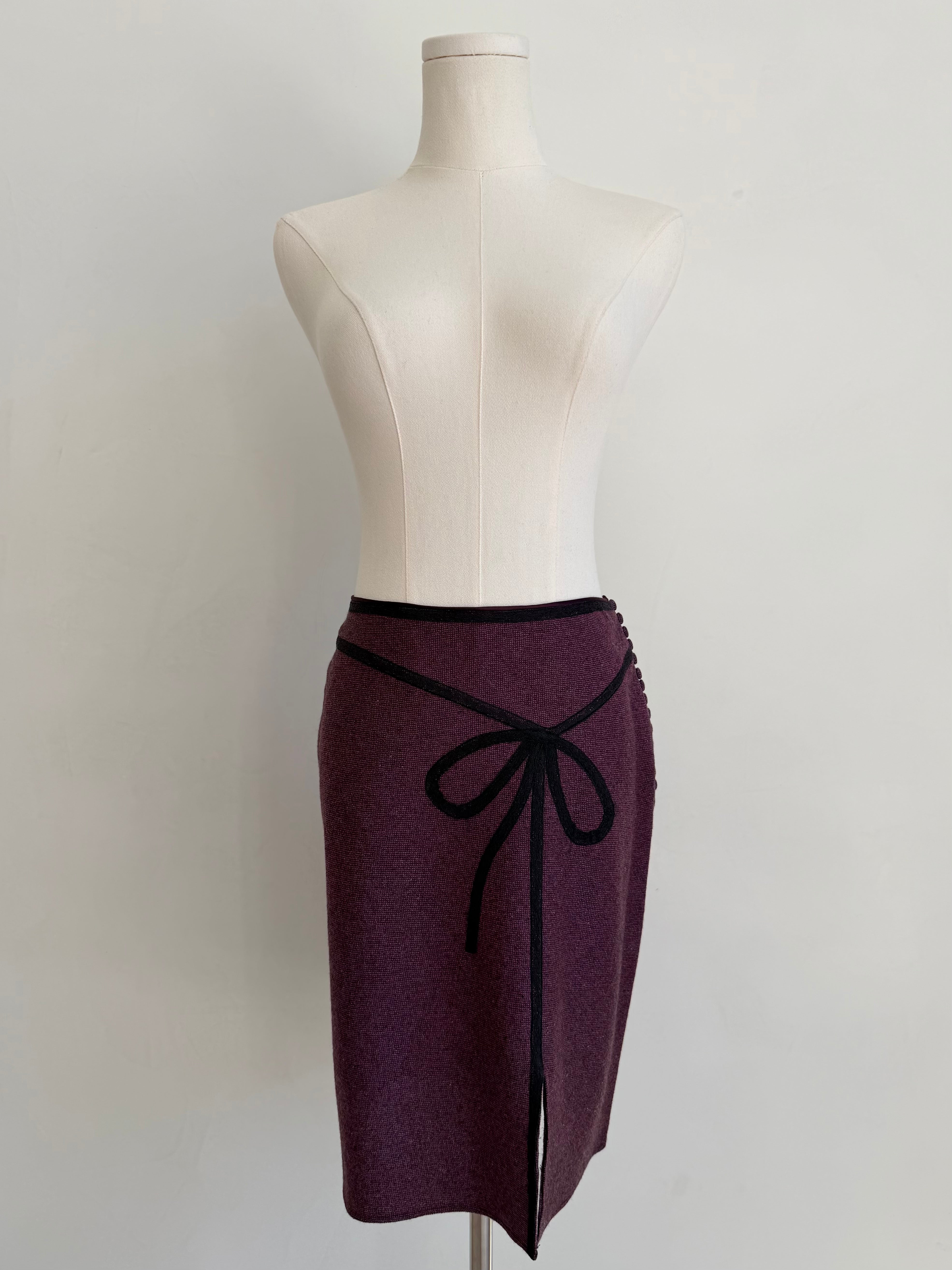 F/W 1994 Plum Wool Tailored Blazer & Skirt Set