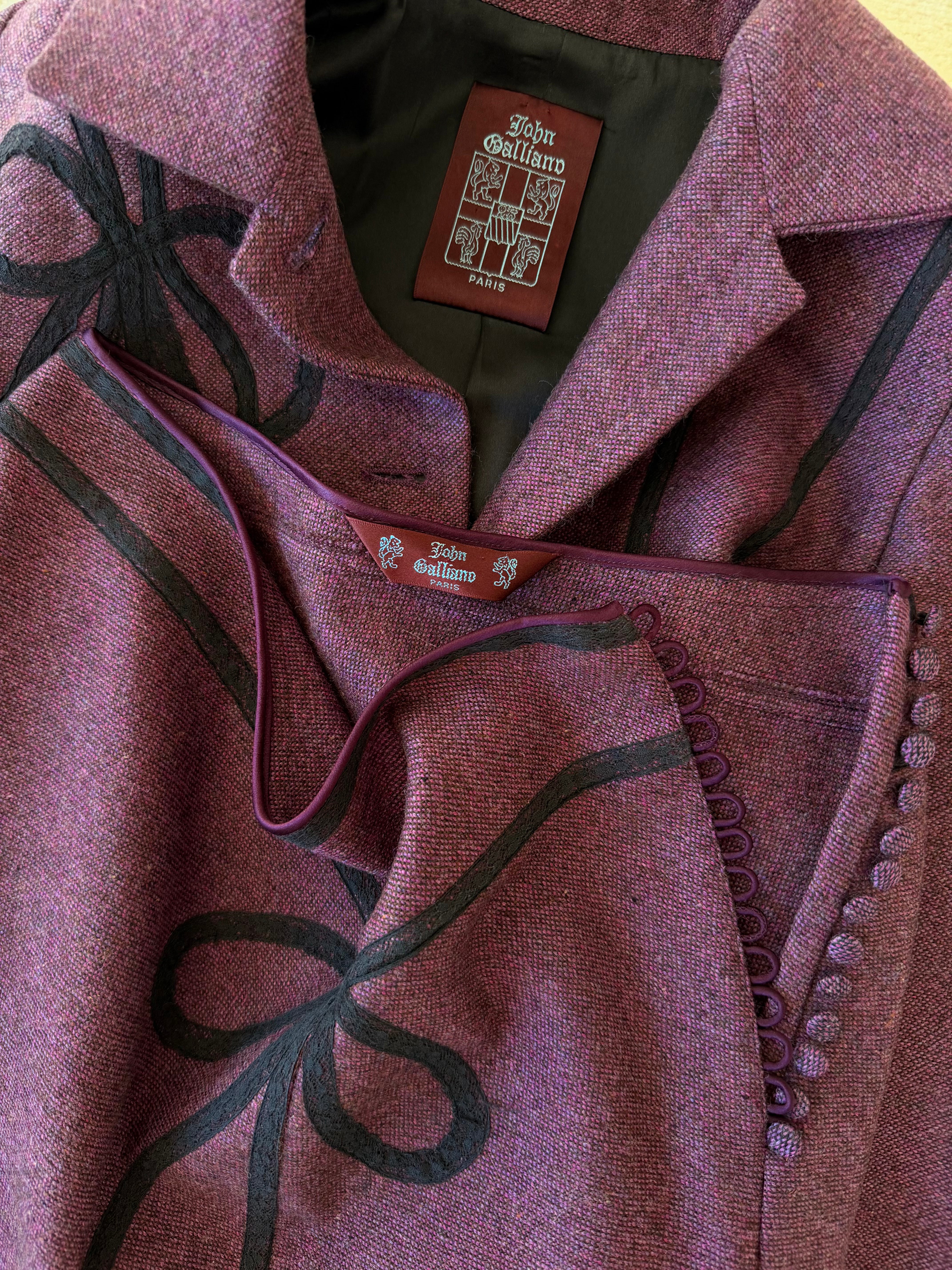 F/W 1994 Plum Wool Tailored Blazer & Skirt Set
