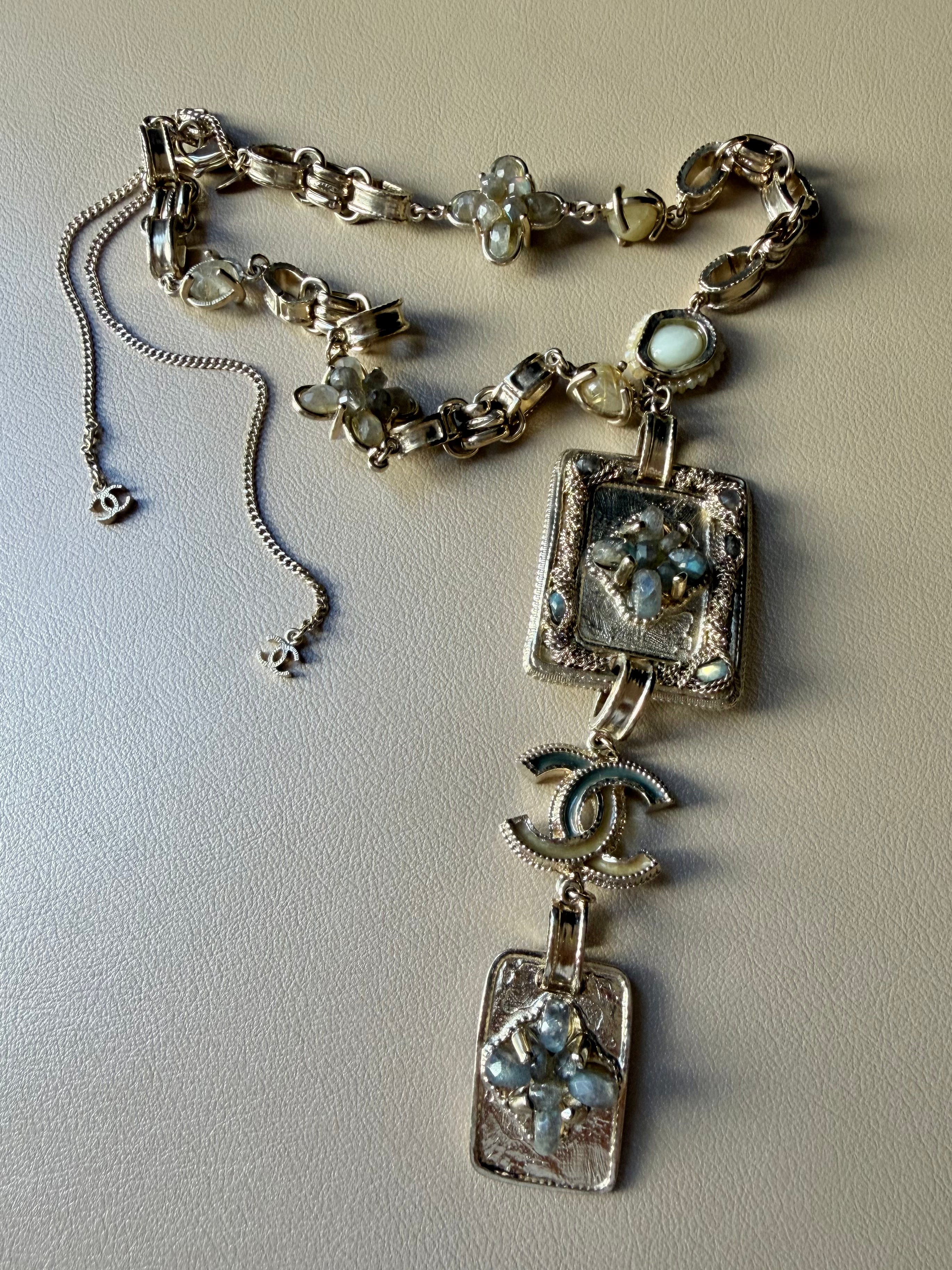 2012 Gold ‘Gripoix-Style’ CC Charm Necklace
