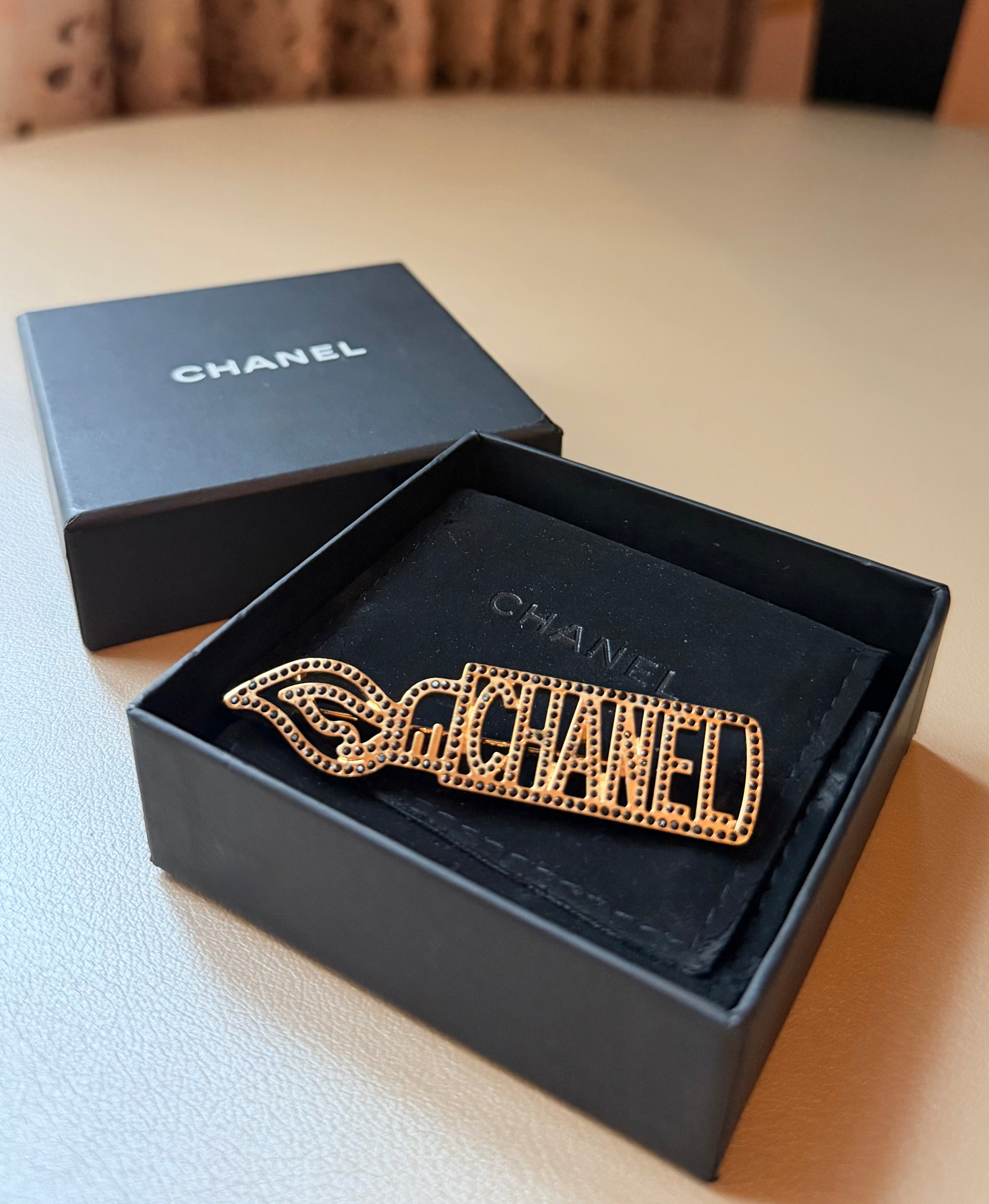 F/W 2017 Crystal Pavé Logo Brooch