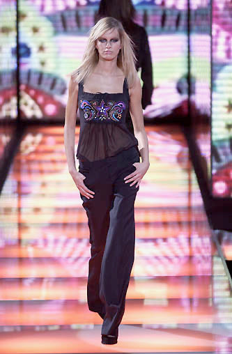 Black Embroidered Chiffon Babydoll Top