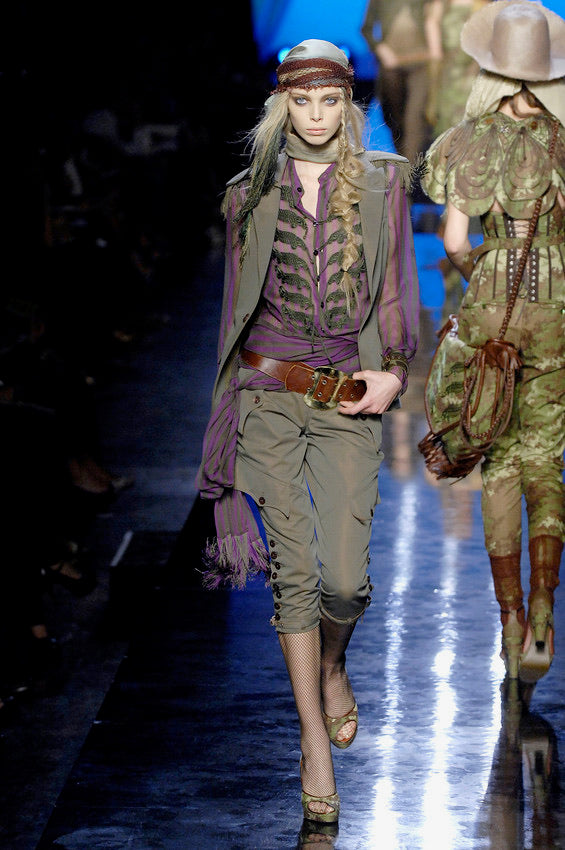 S/S 2008 Silk Military Fringe Embroidered Top
