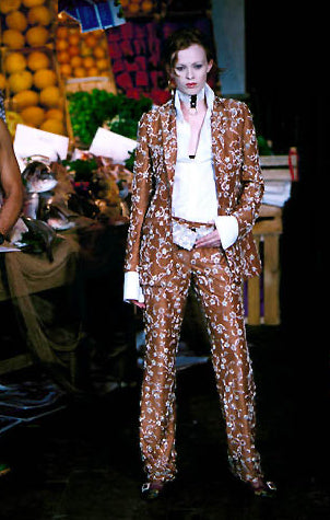 F/W 2002 Embroidered Suede Leather Pants