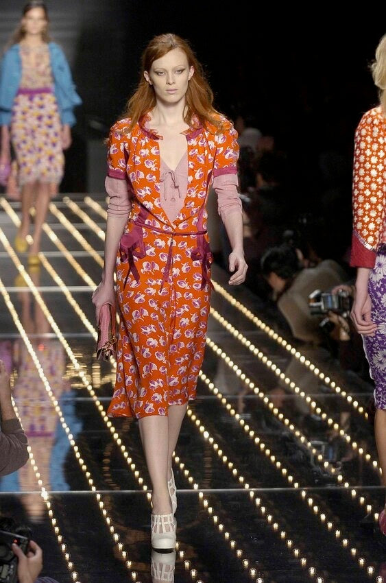 By Marc Jacobs S/S 2005 Floral Silk Dress with Ribbons