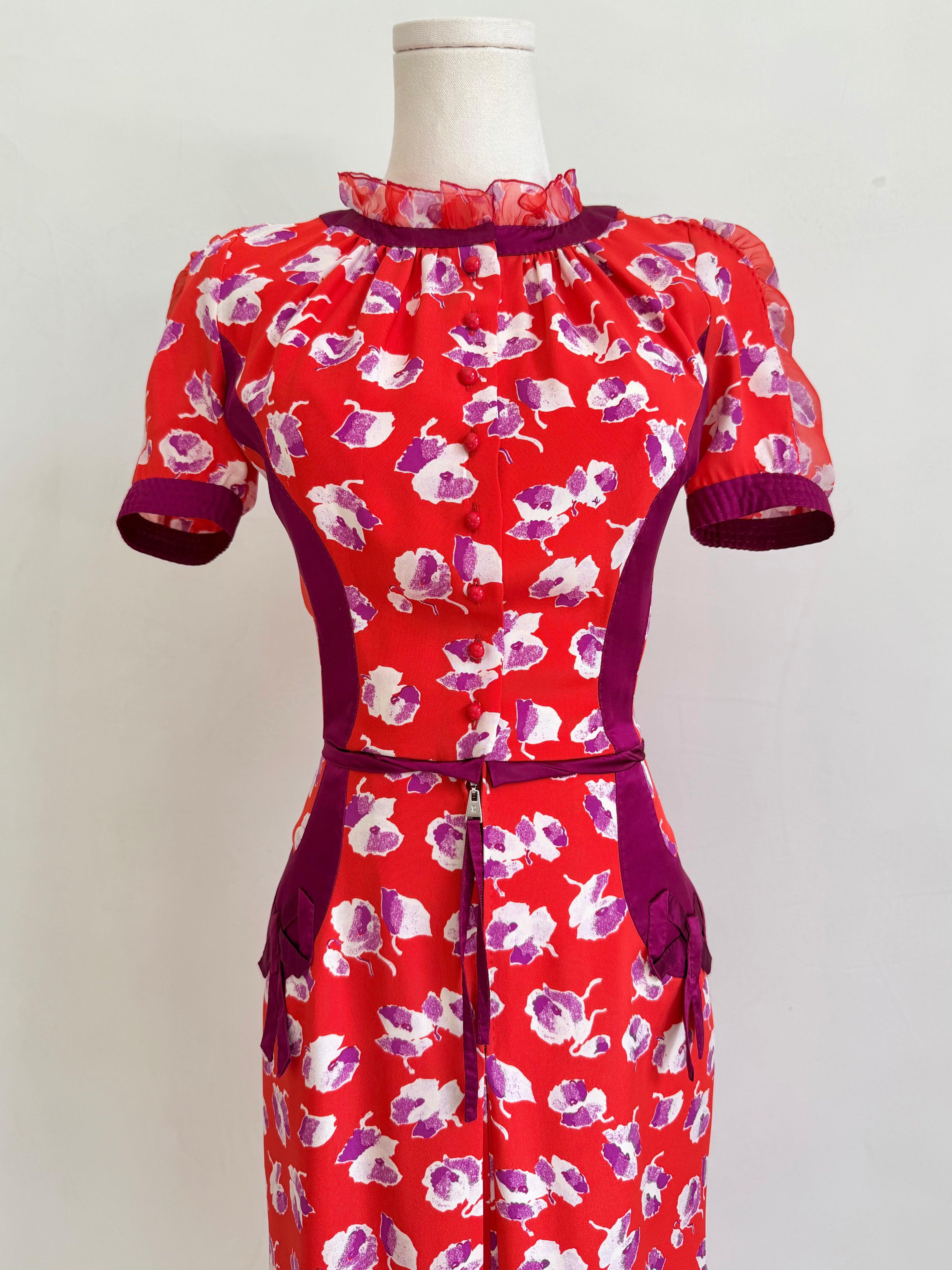 By Marc Jacobs S/S 2005 Floral Silk Dress with Ribbons