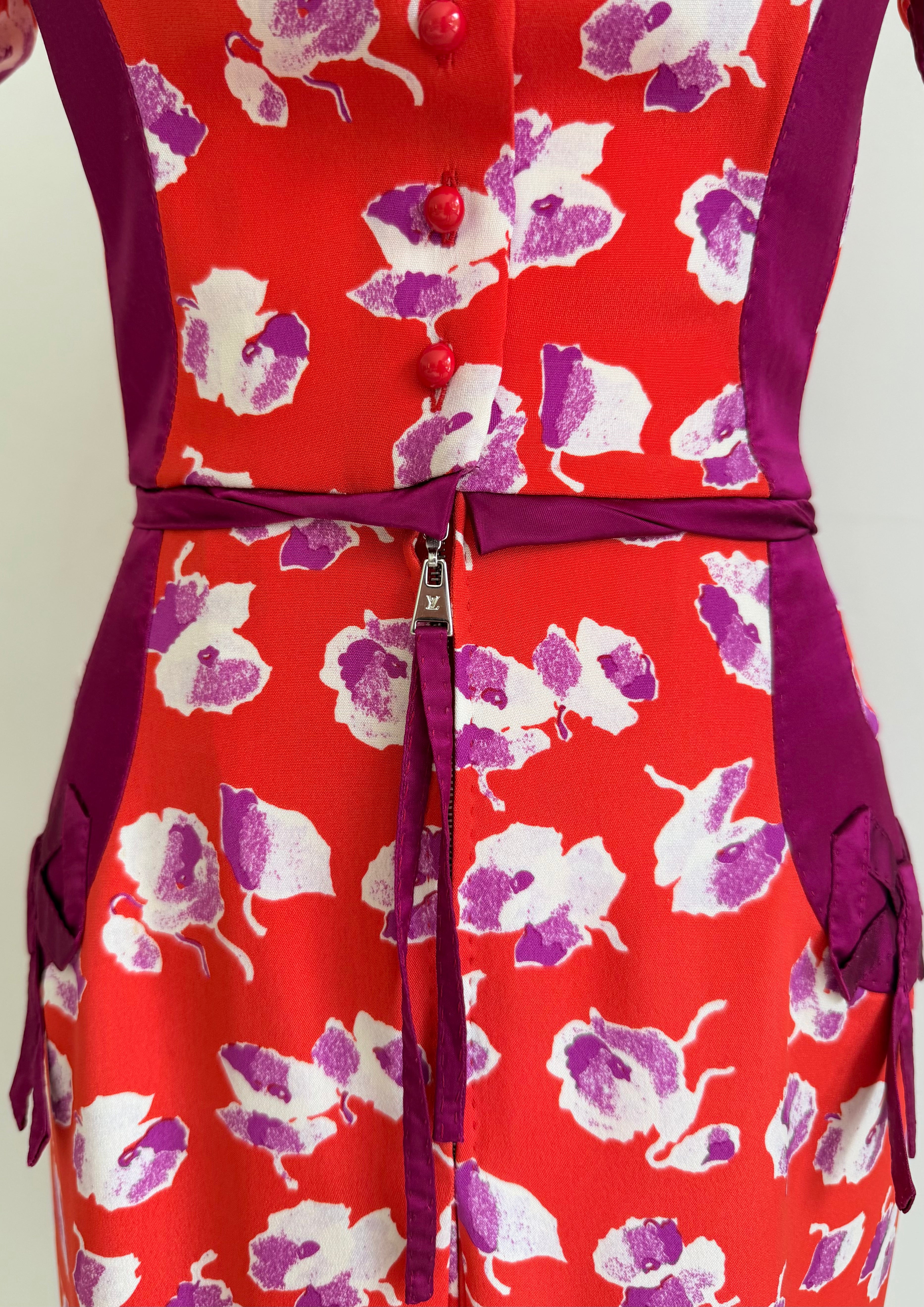 By Marc Jacobs S/S 2005 Floral Silk Dress with Ribbons
