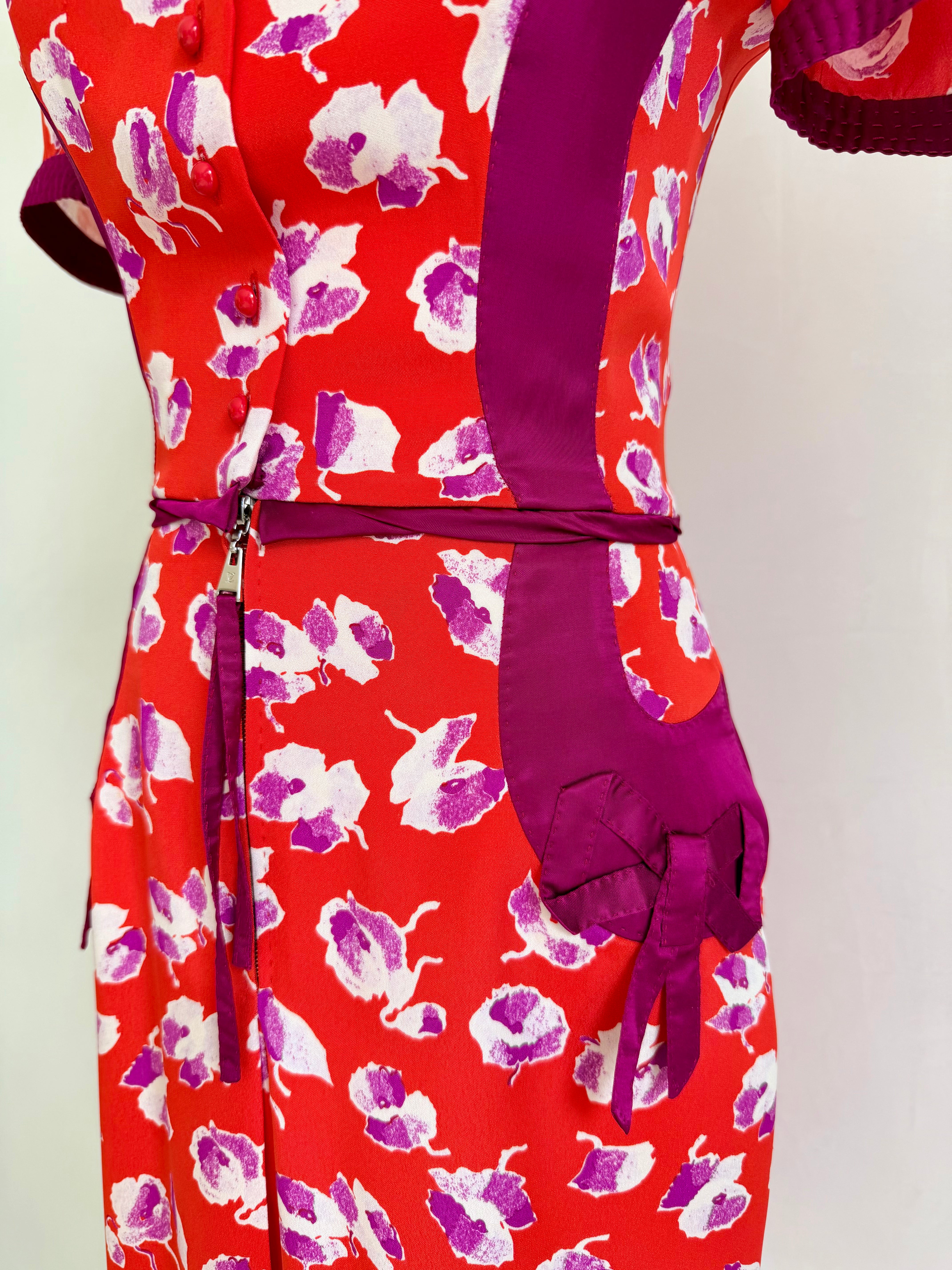 By Marc Jacobs S/S 2005 Floral Silk Dress with Ribbons