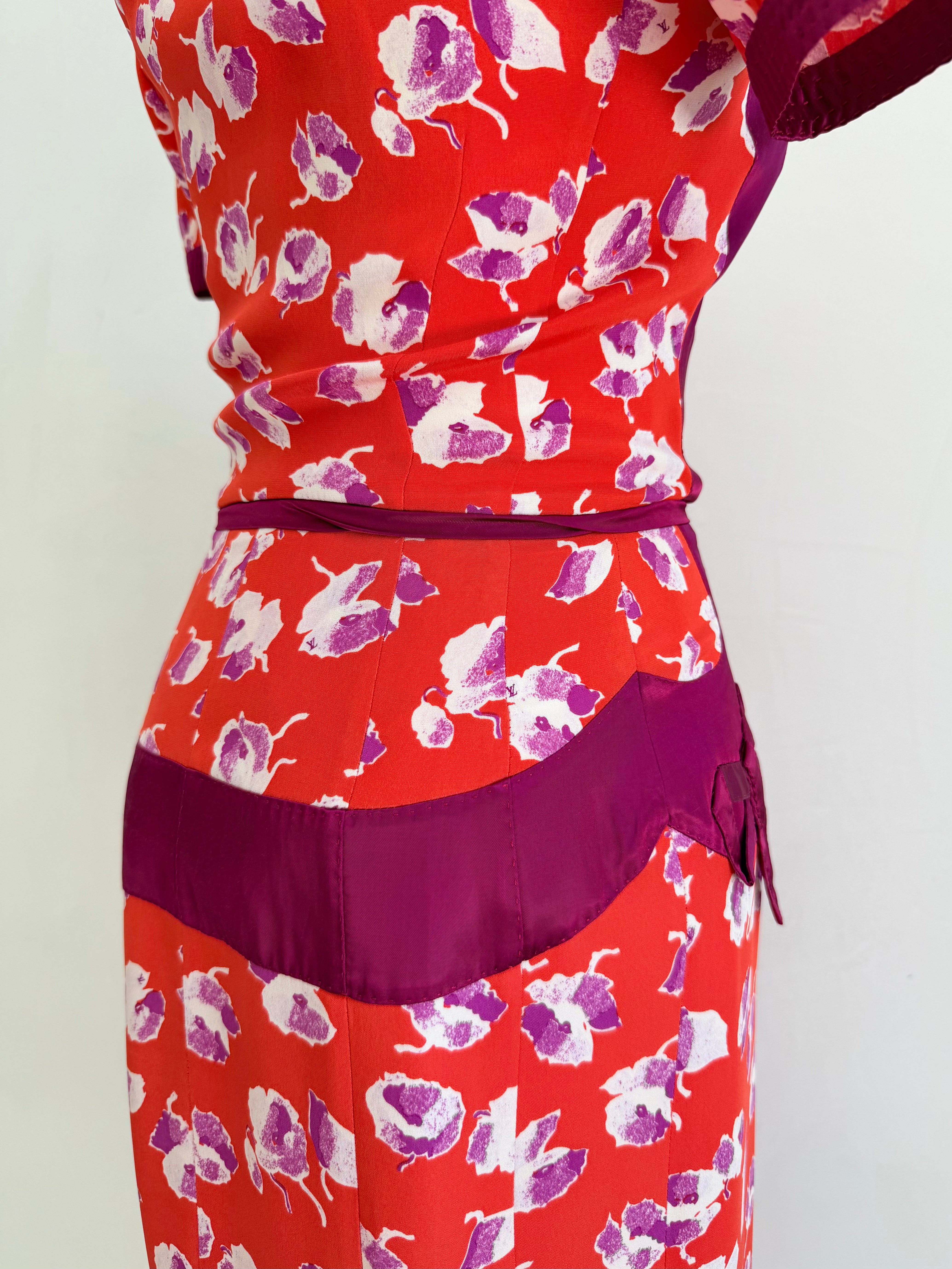 By Marc Jacobs S/S 2005 Floral Silk Dress with Ribbons