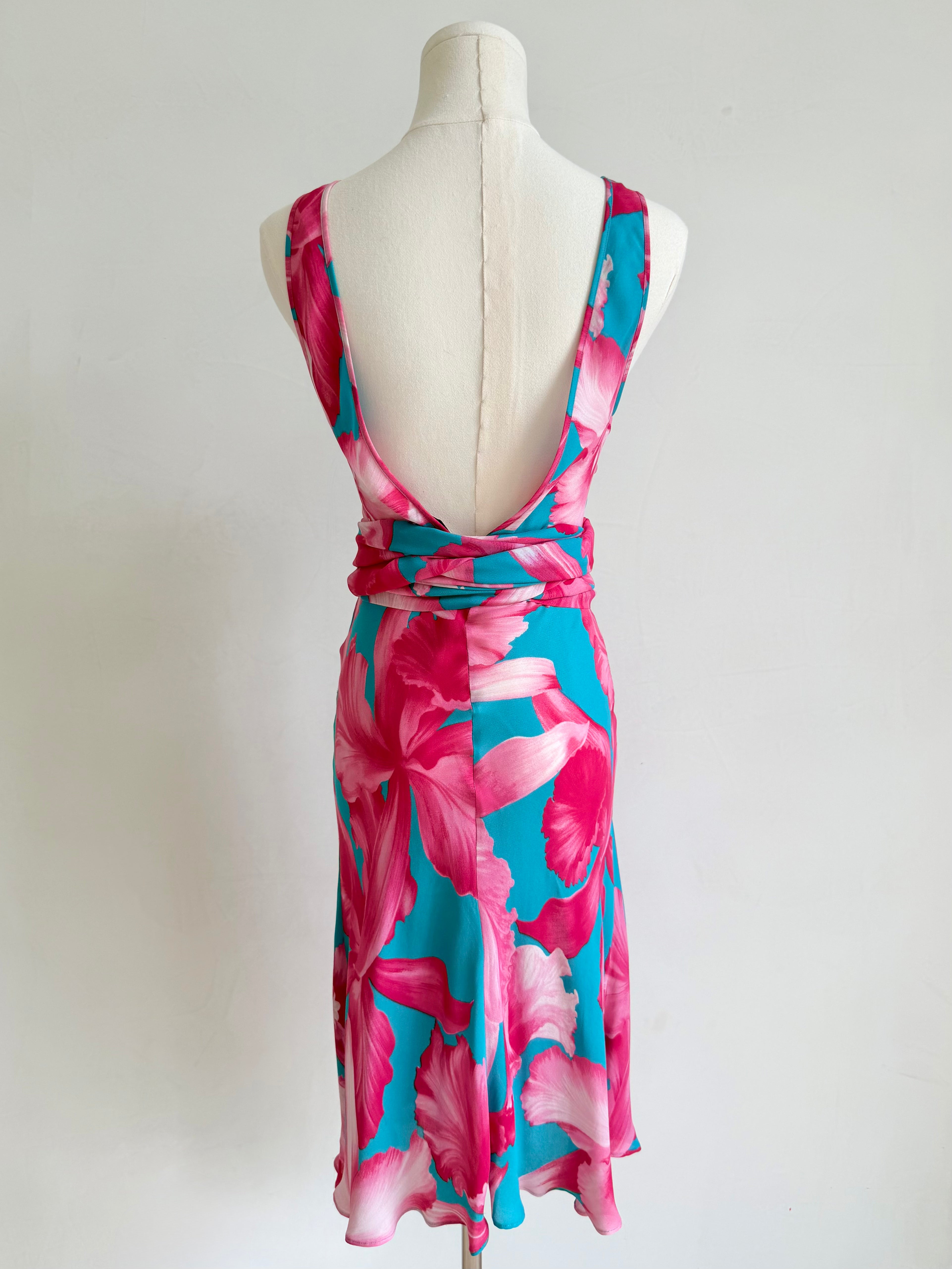 S/S 2004 Hibiscus Print Silk Dress and Scarf
