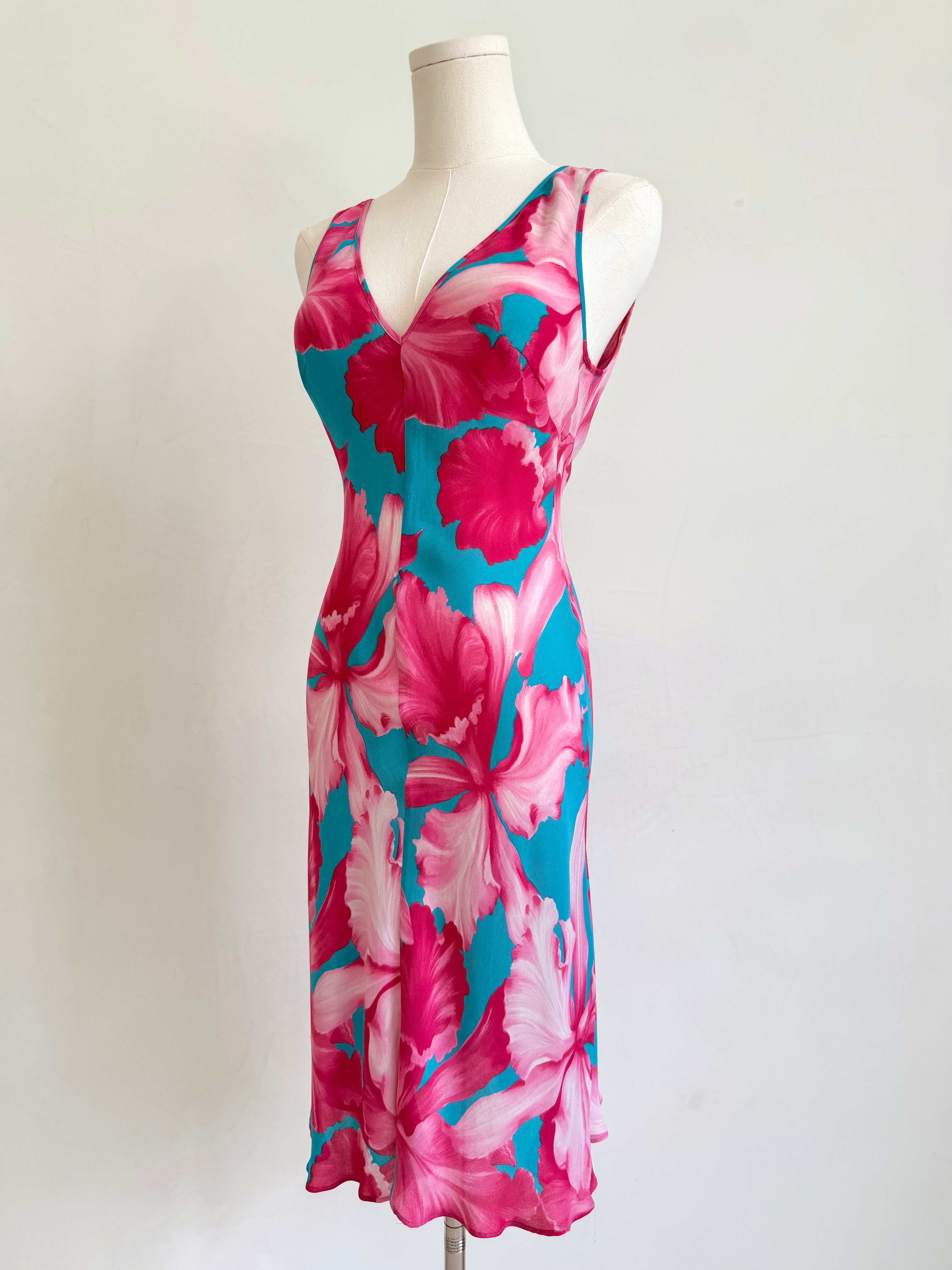 S/S 2004 Hibiscus Print Silk Dress and Scarf