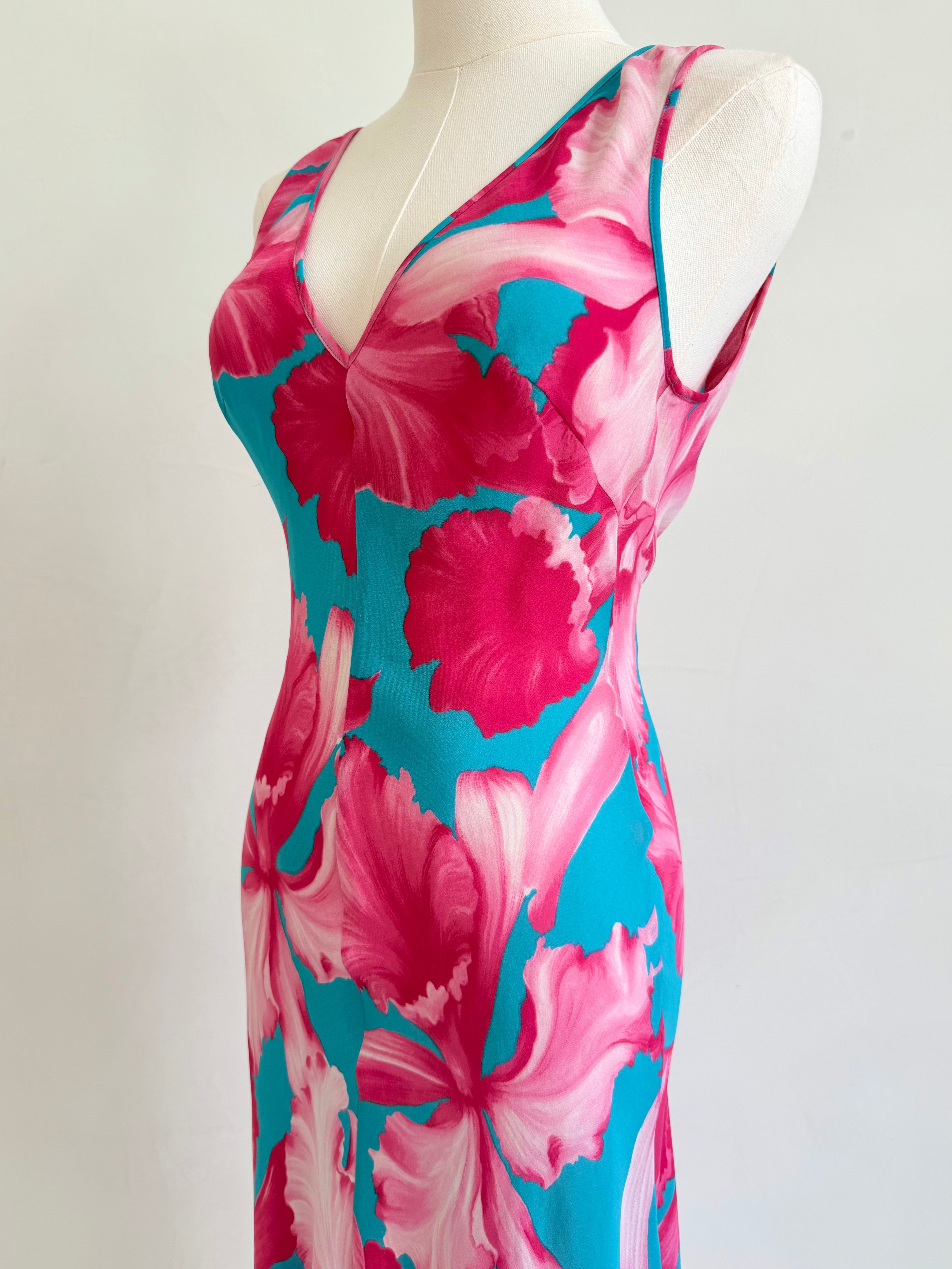 S/S 2004 Hibiscus Print Silk Dress and Scarf