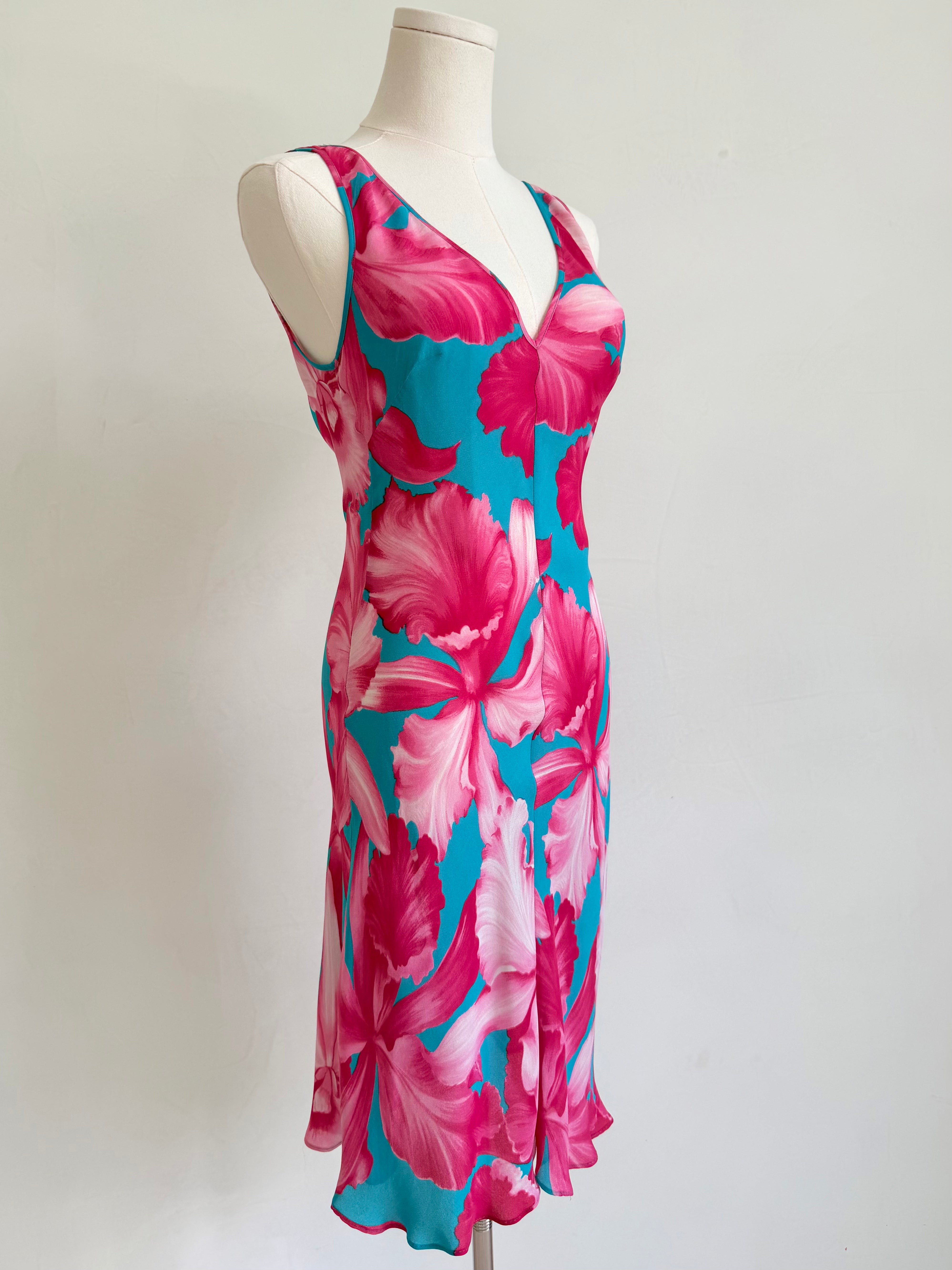 S/S 2004 Hibiscus Print Silk Dress and Scarf