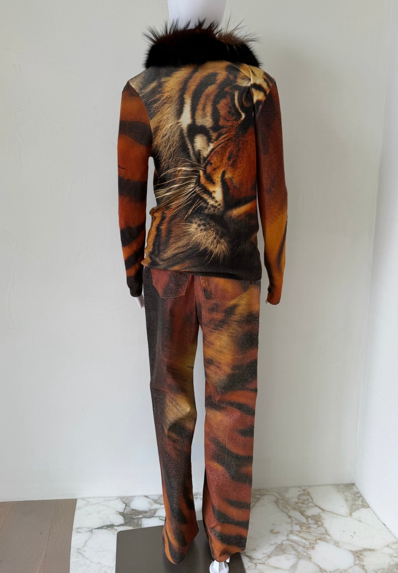S/S 2000 Tiger Metallic-Glaze Denim Jeans