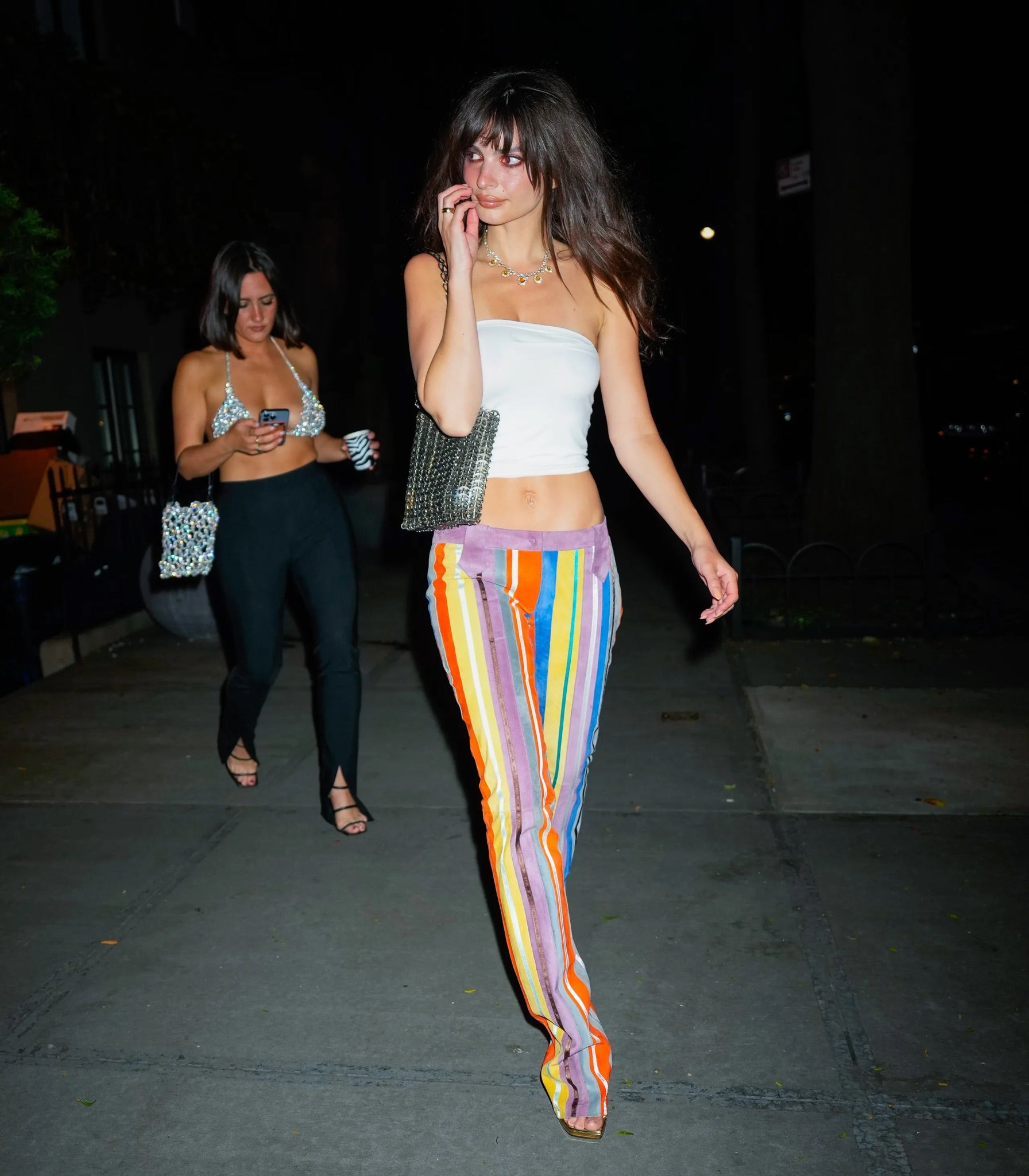 S/S 2002 Multicolor Suede & Leather Striped Pants