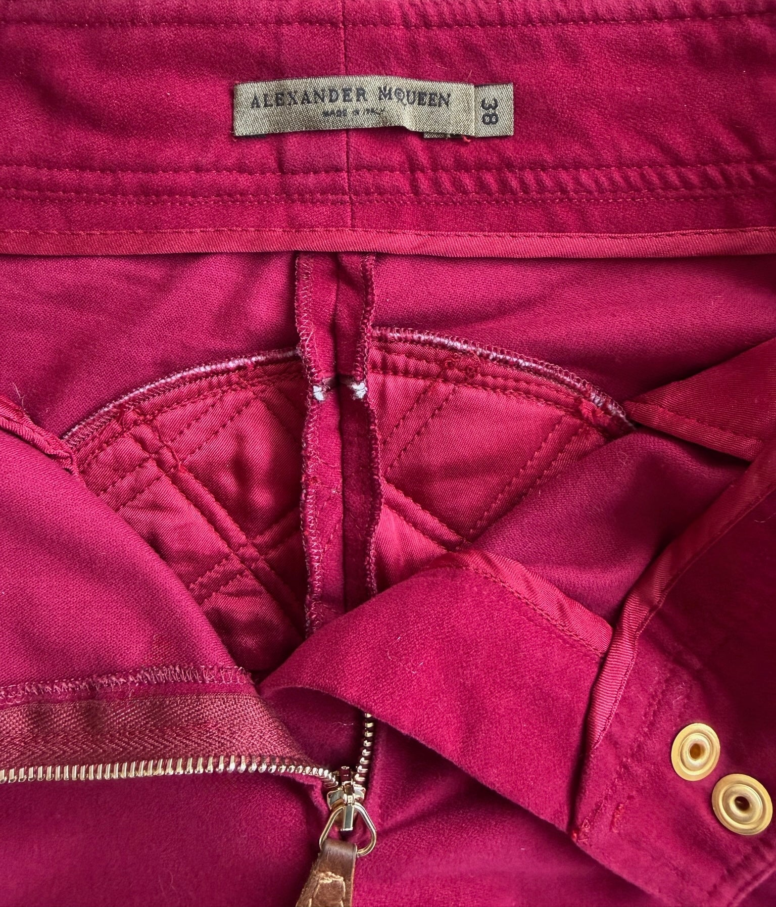 F/W 2008 Plum Red Quilted Capri Pants