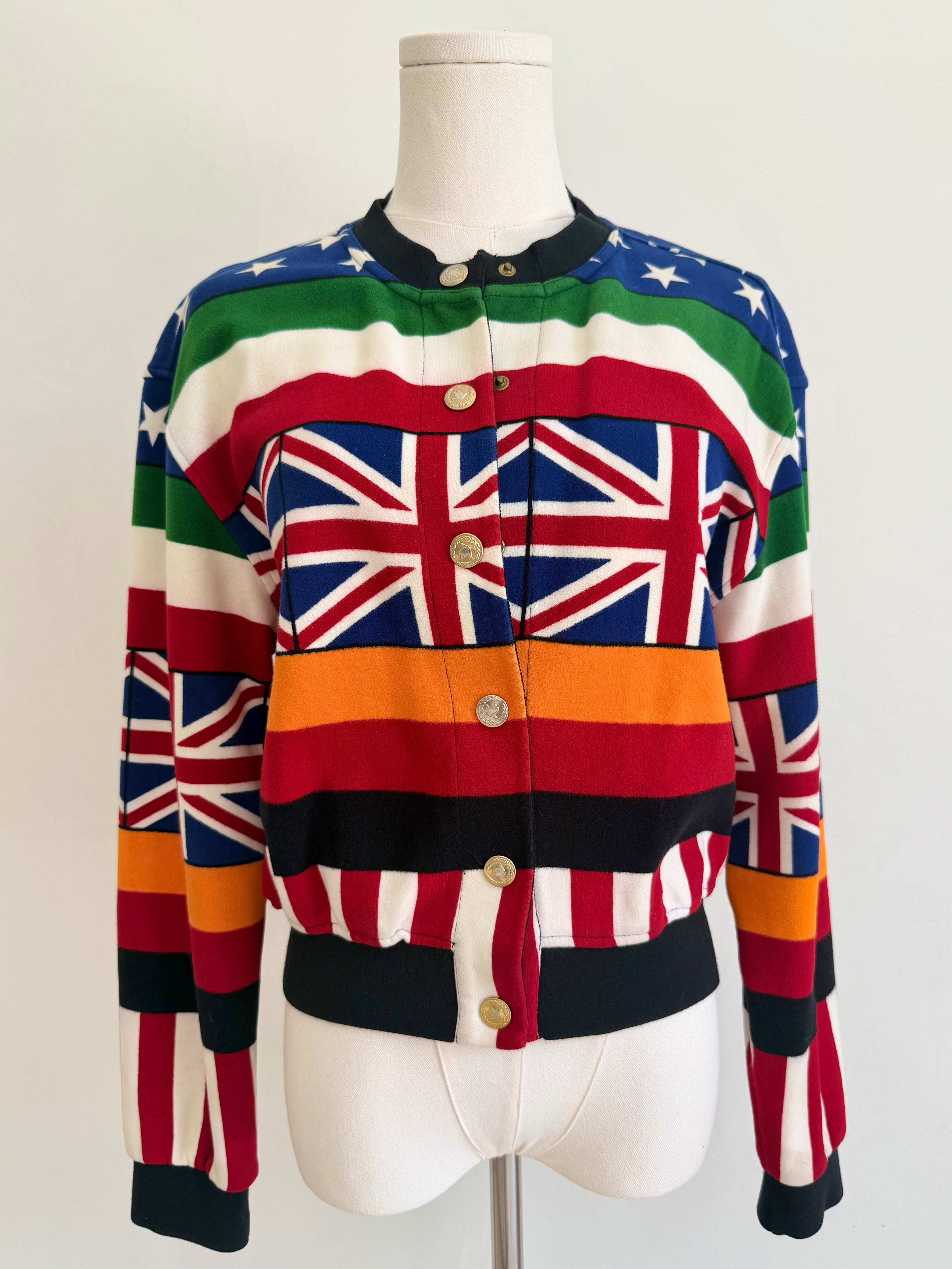1990s Flag Print Button Up Jacket