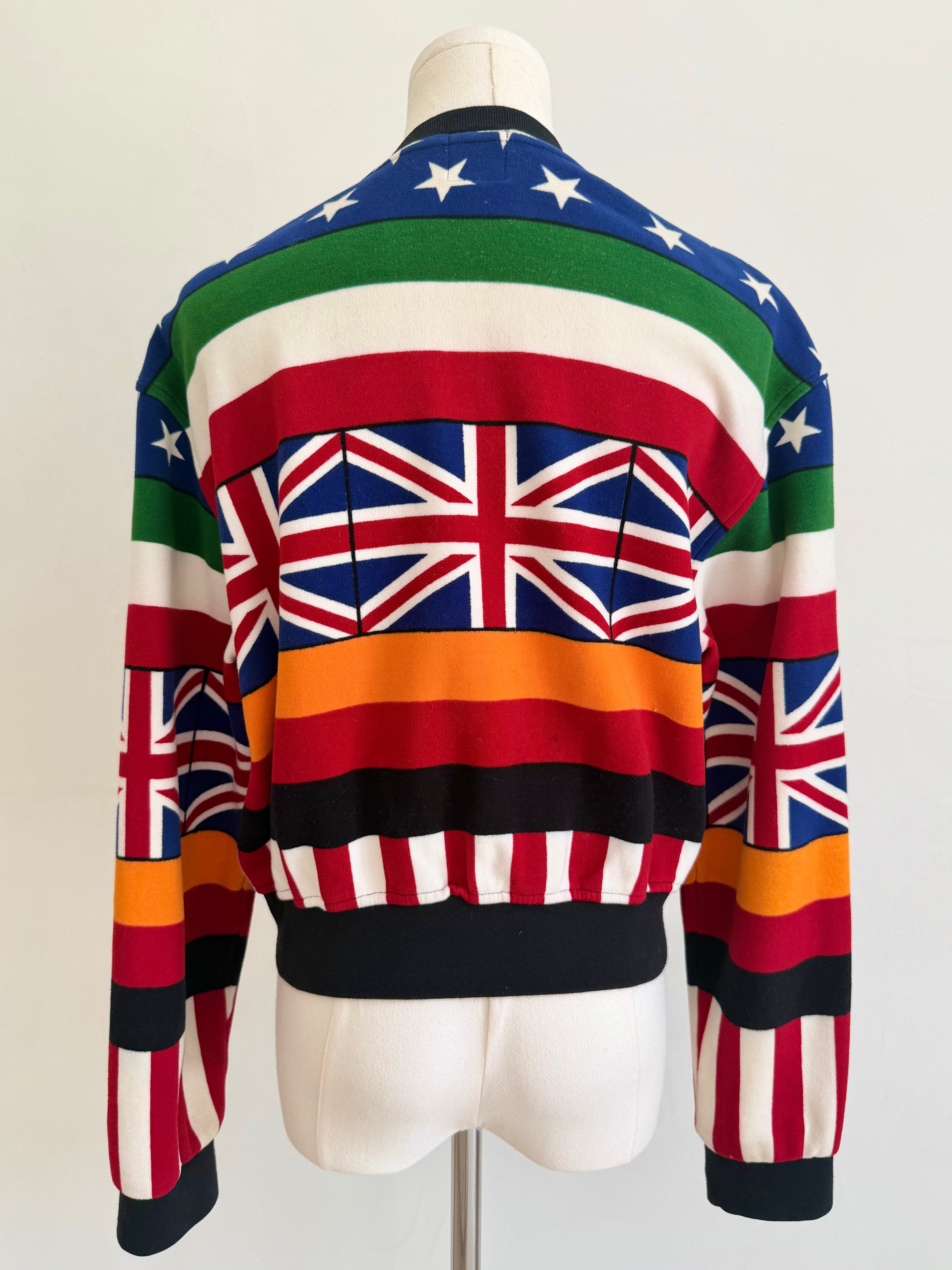 1990s Flag Print Button Up Jacket