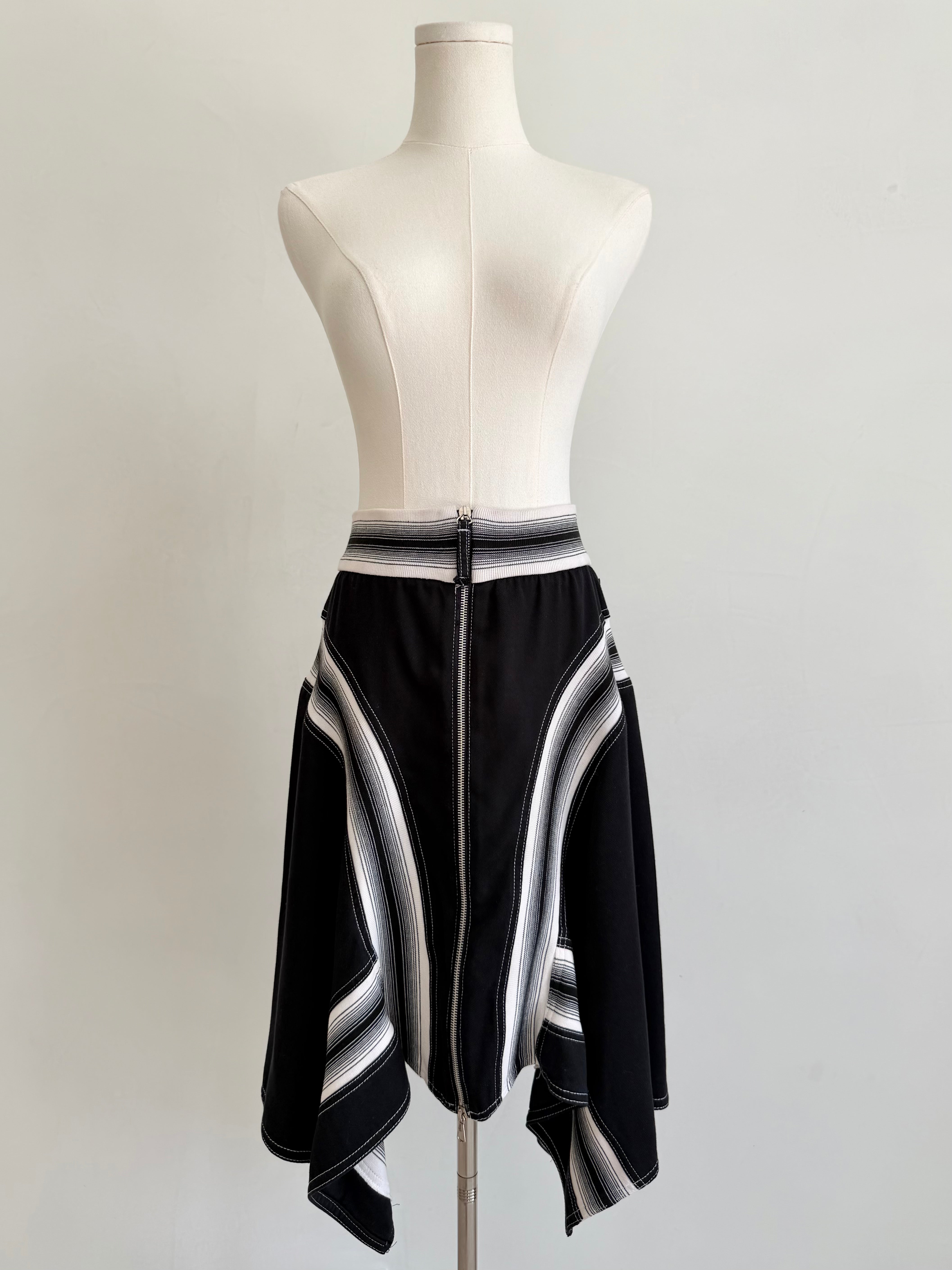 F/W 2002 Varsity Stripe Tencel Skirt