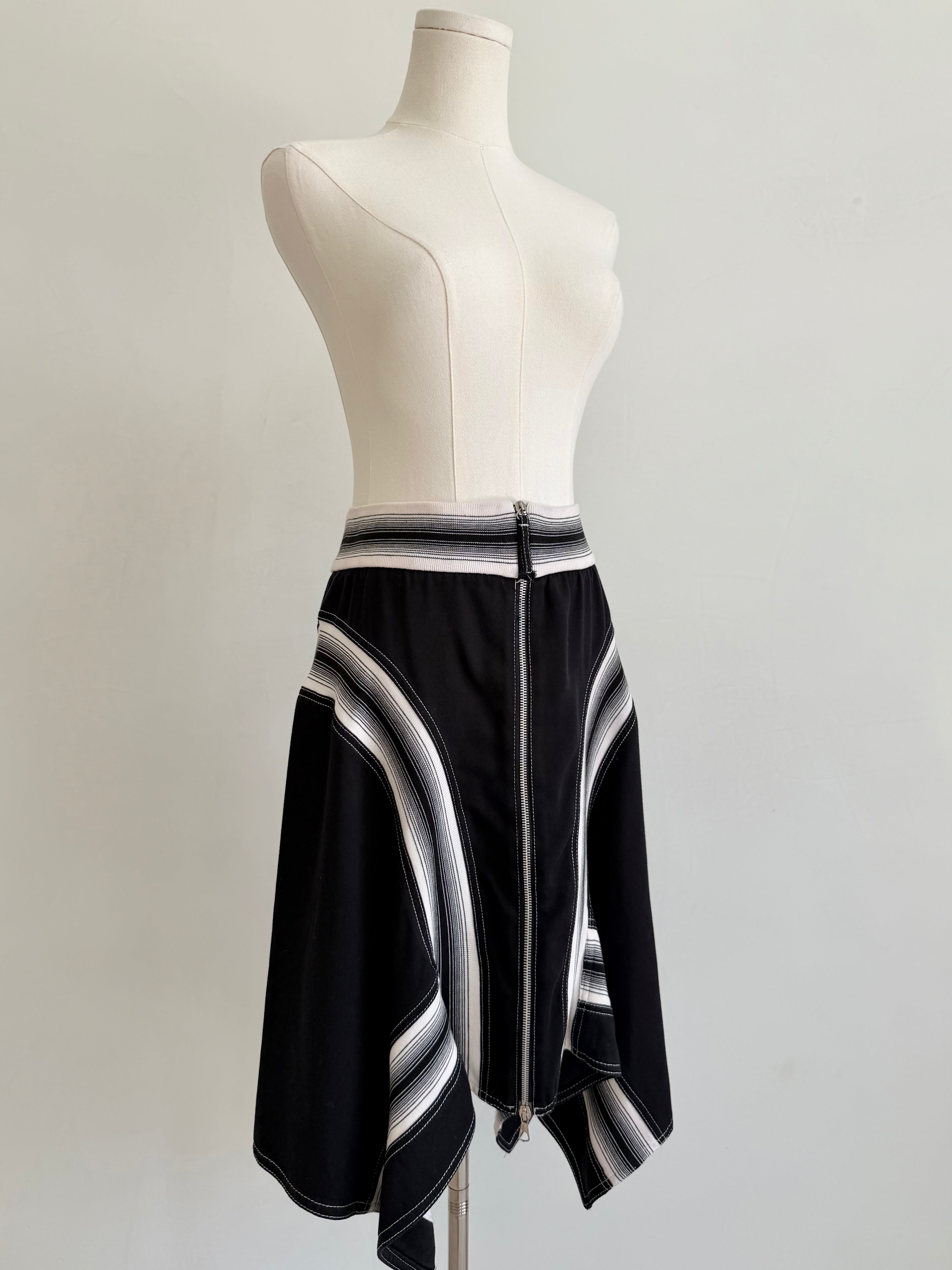 F/W 2002 Varsity Stripe Tencel Skirt