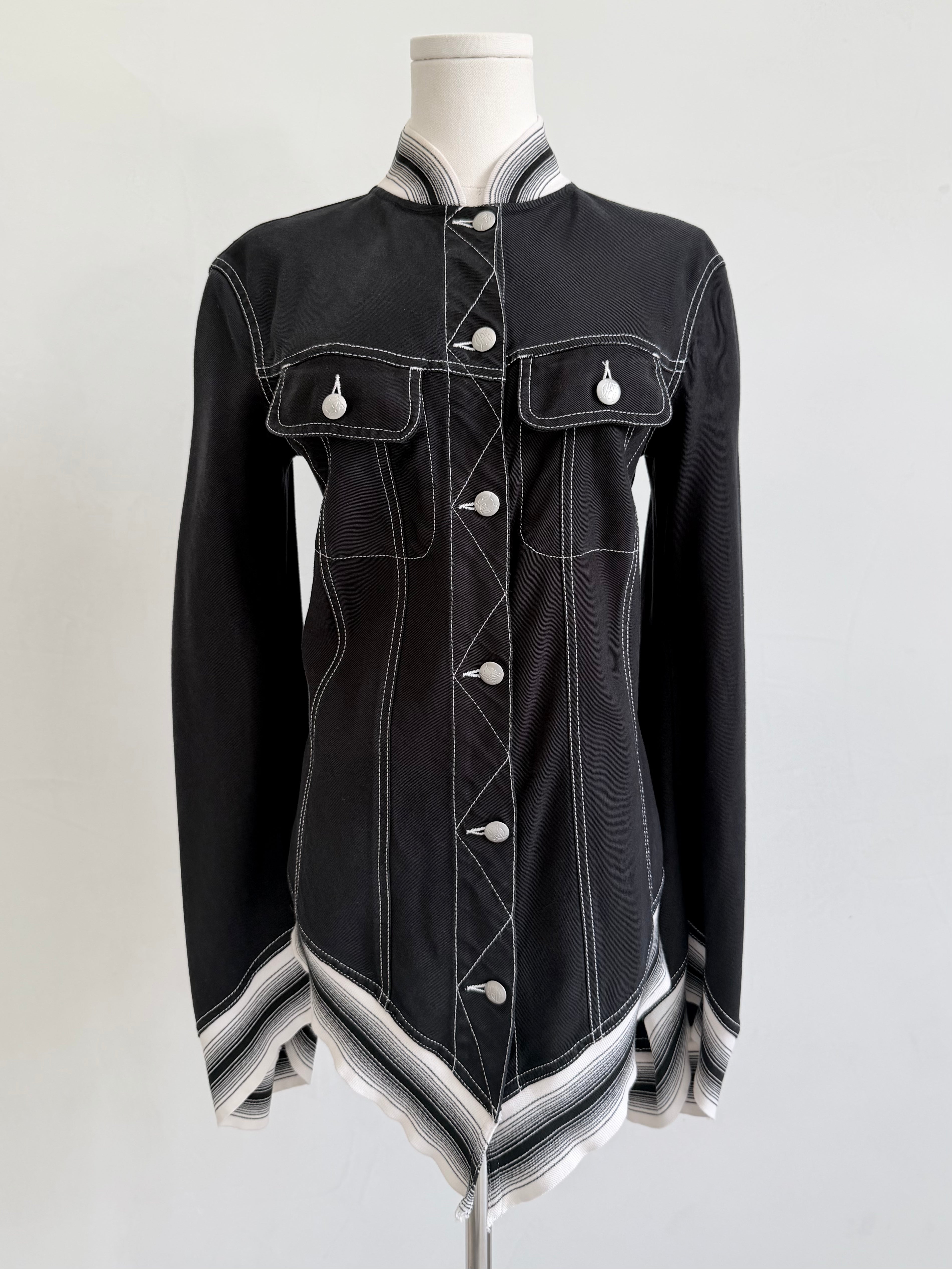 F/W 2002 Varsity Stripe Tencel Jacket