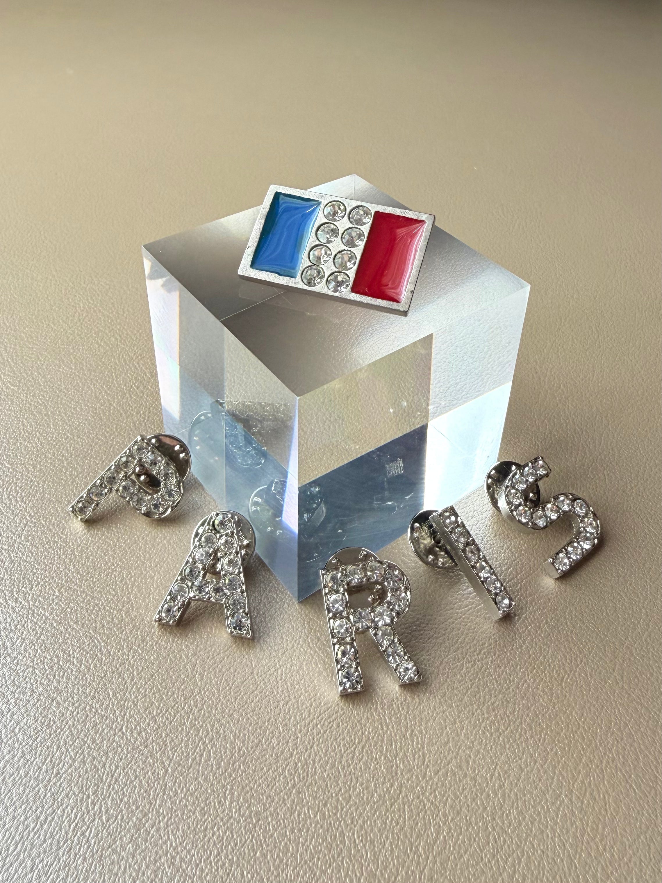 "Paris" Flag and Letter Pins