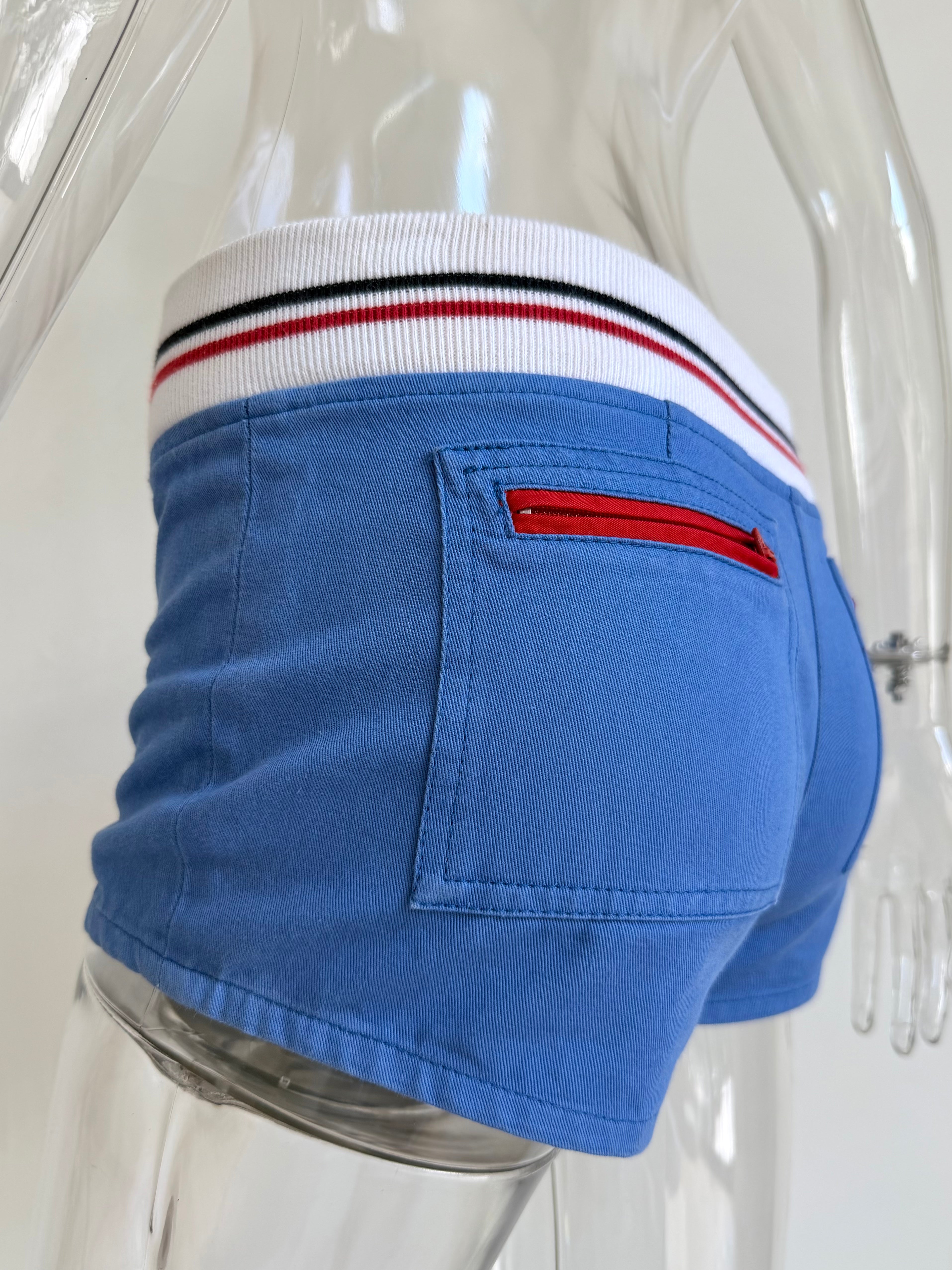 Blue Shorts with White/Red/Blue Band