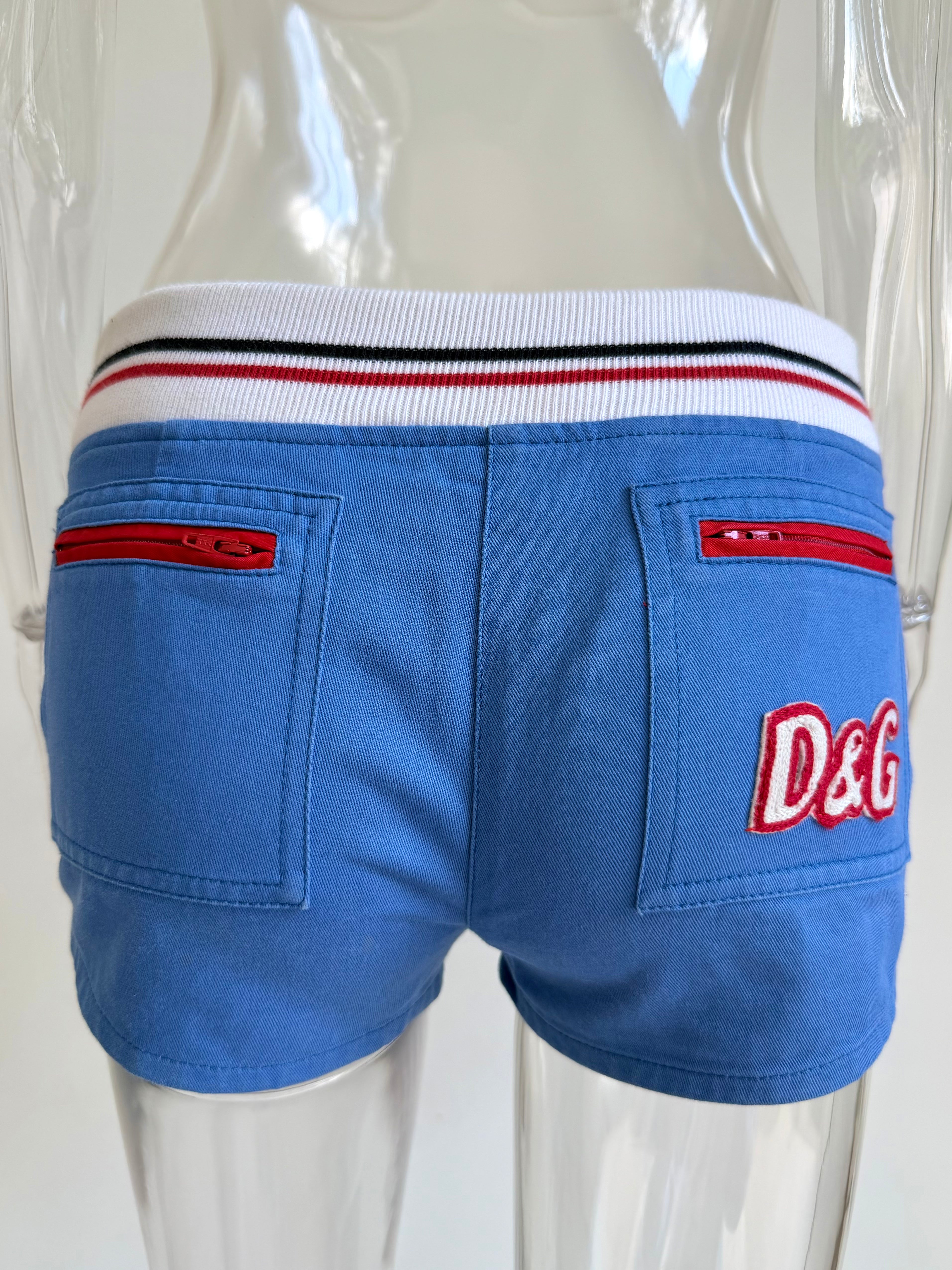 Blue Shorts with White/Red/Blue Band