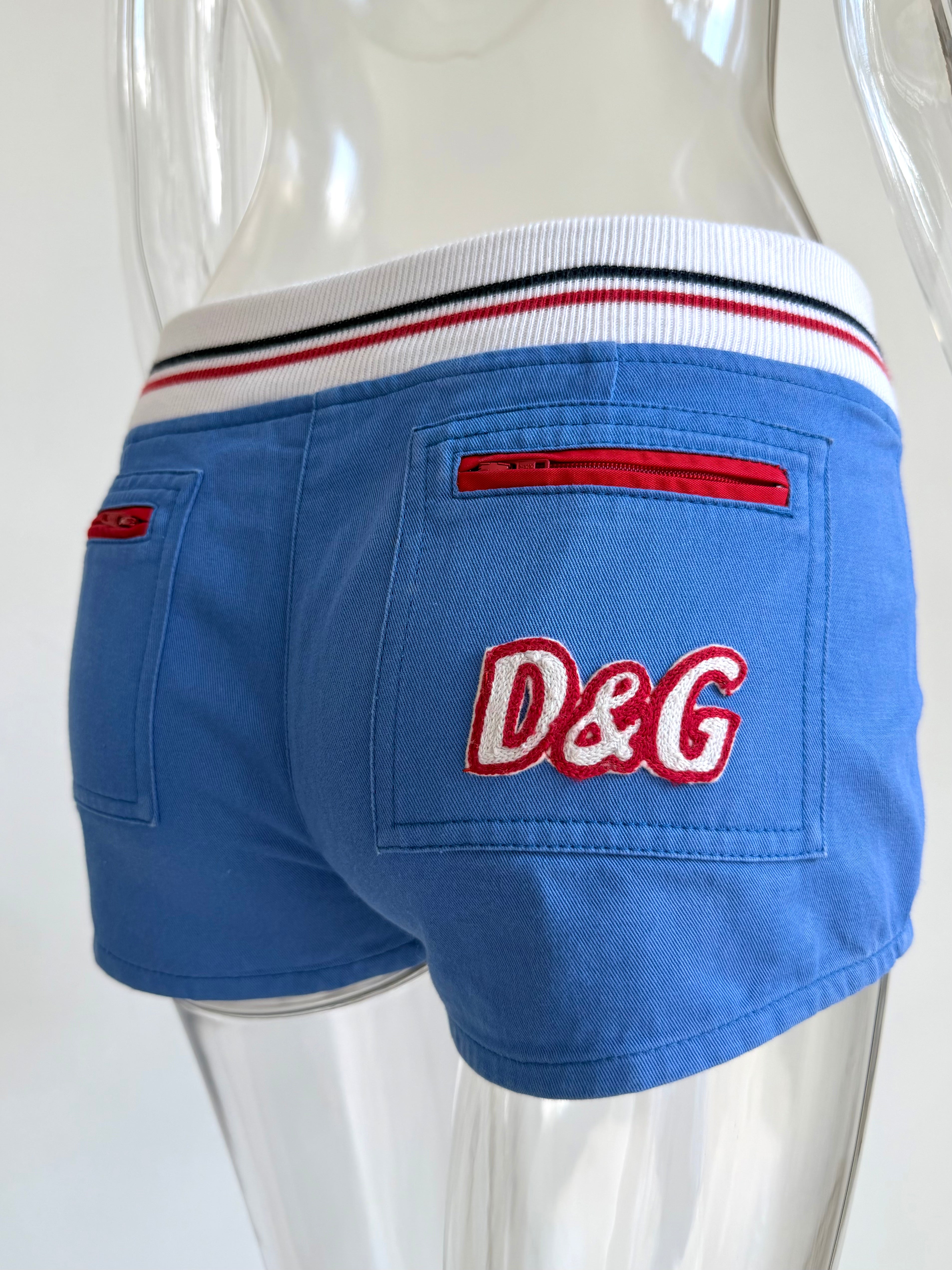 Blue Shorts with White/Red/Blue Band