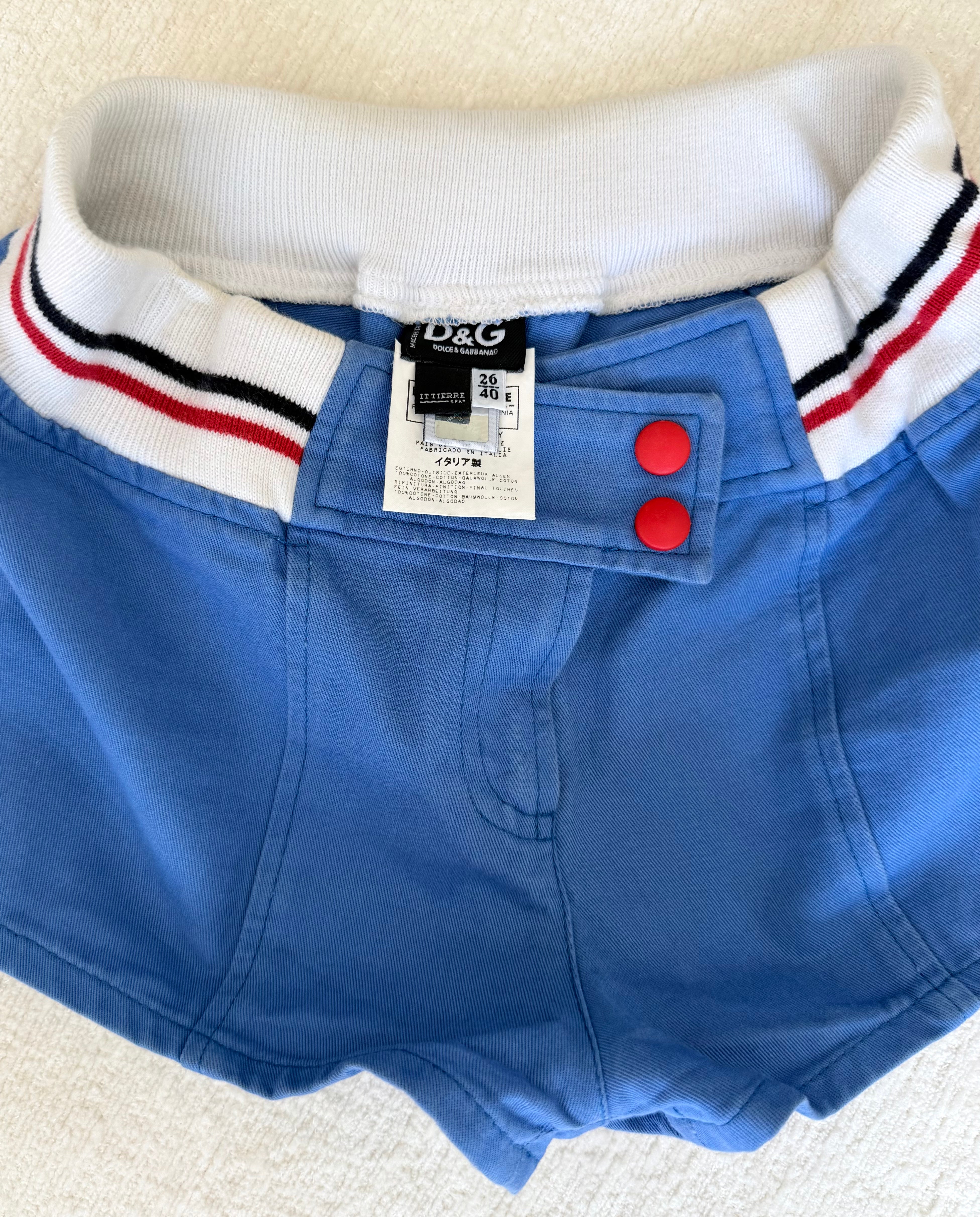 Blue Shorts with White/Red/Blue Band