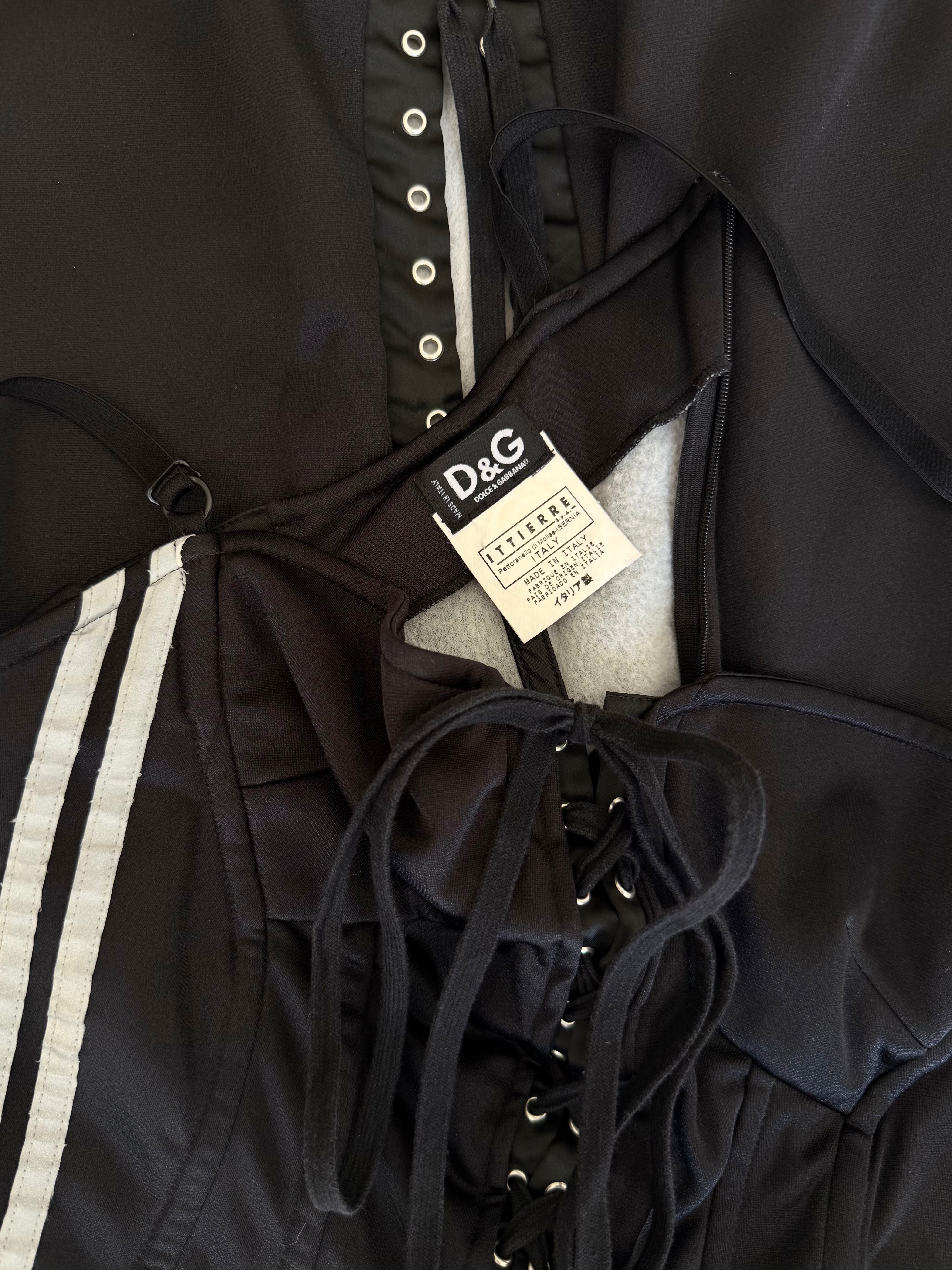 Black "D&G Radio" Corset Lace Up Dress