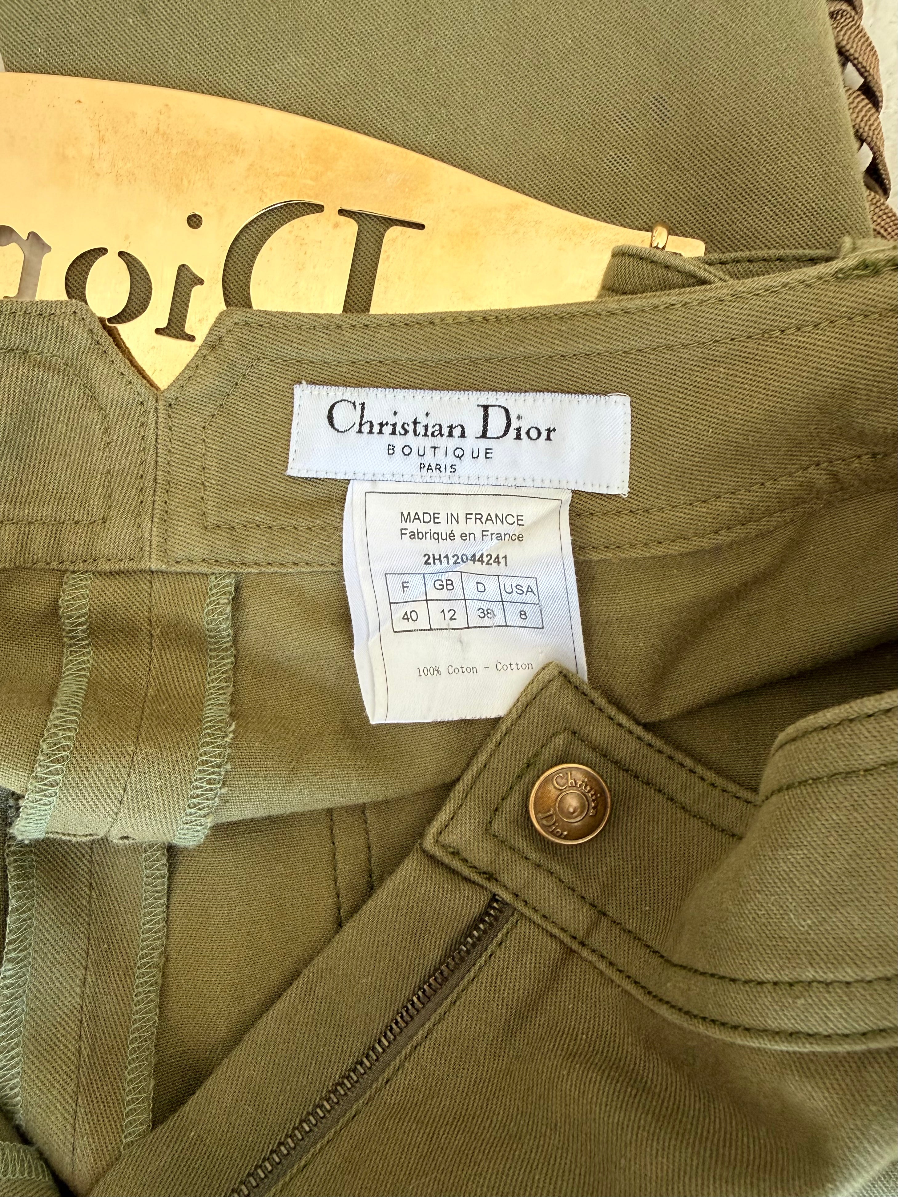 F/W 2002 Army & Gold Logo Name Plate Pants